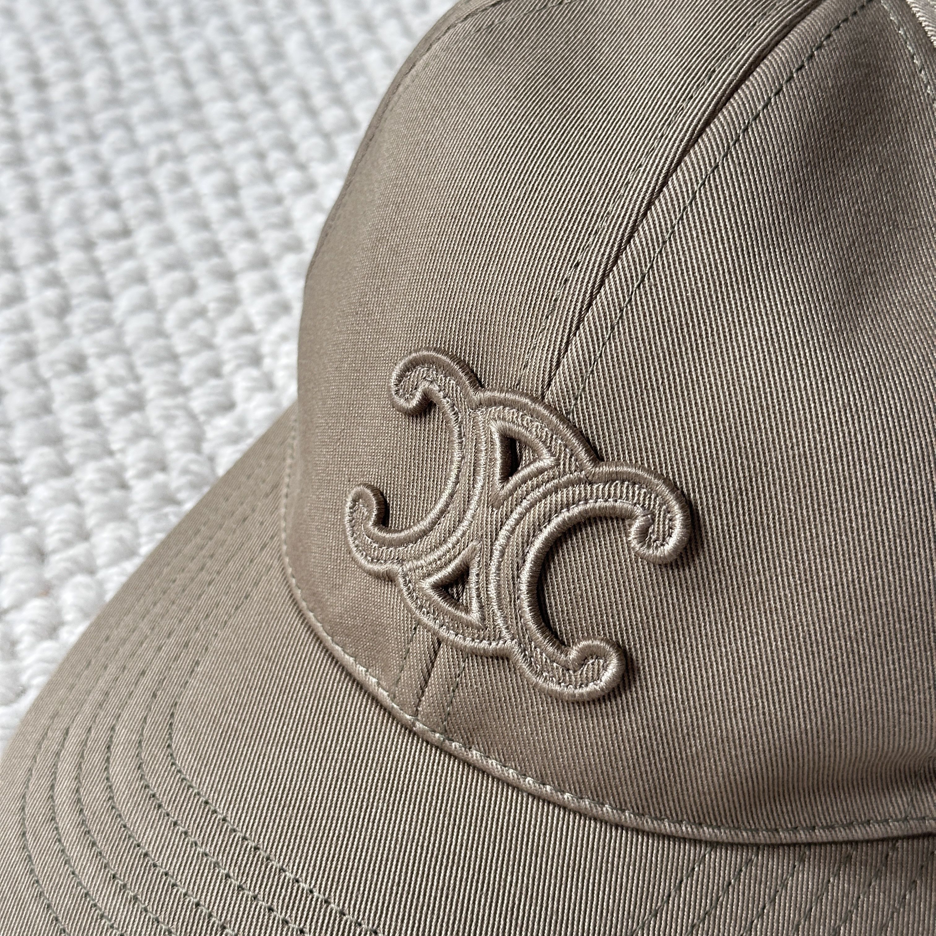 Celine CELINE Triomphe Baseball Cap In Cotton OLIVE Size ONE SIZE - 2 Thumbnail