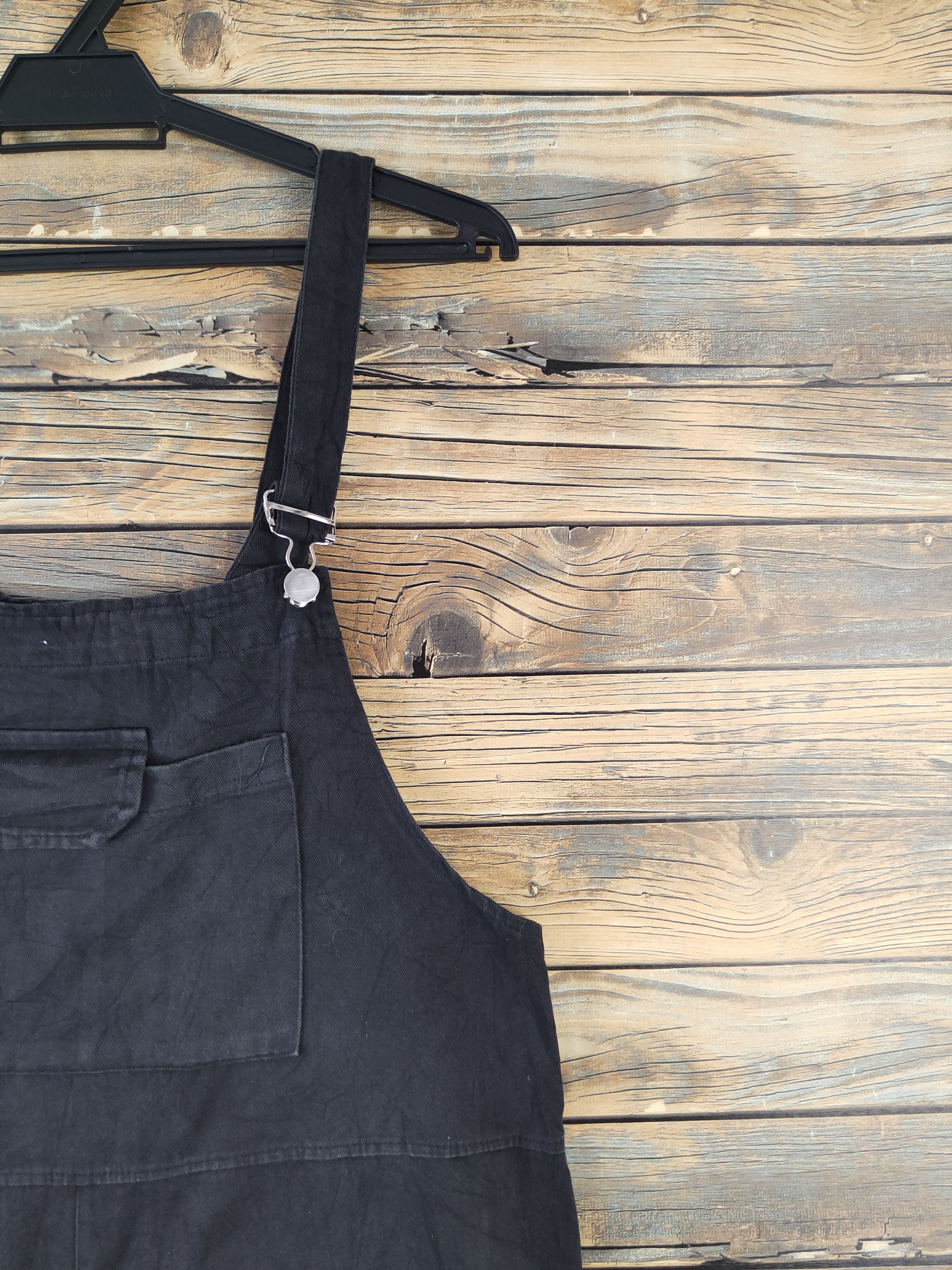 Japanese Brand × Vintage Avant Garde Fashion by Yi-Man Black Shortall Jumpsuits Size 39" - 4 Thumbnail