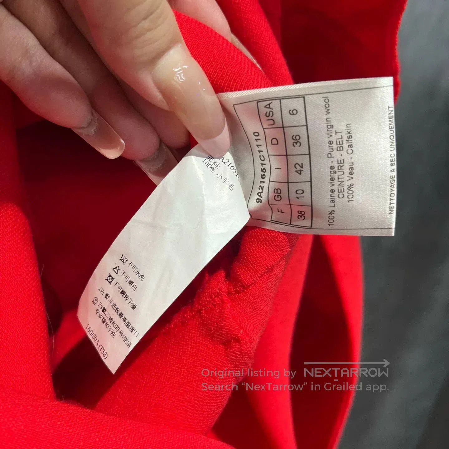 Dior dior red long sleeve belted dress. Size US M / EU 48-50 / 2 - 4 Thumbnail