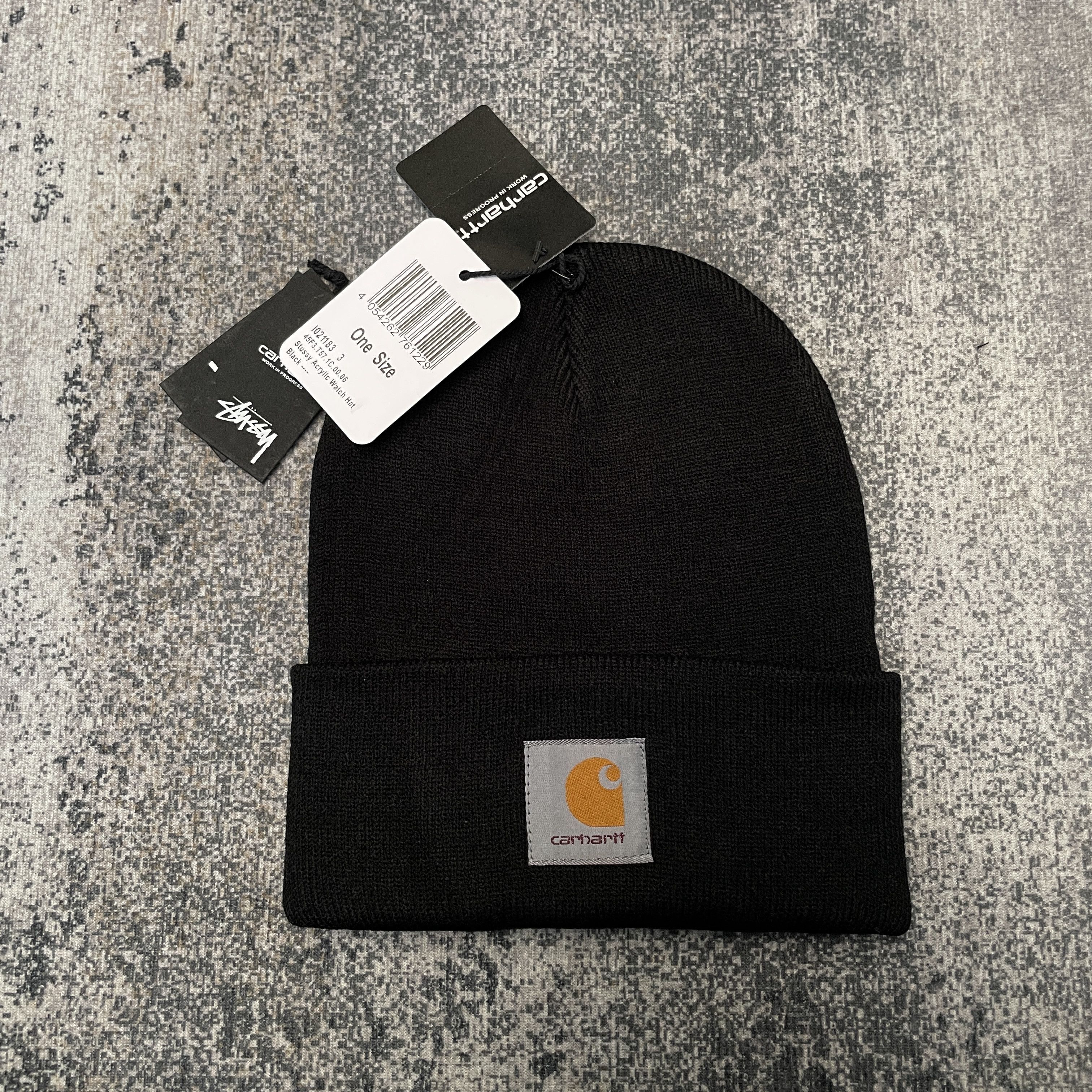 Stussy Stussy x Carhartt Wip Beanie Black OS Size ONE SIZE - 2 Thumbnail