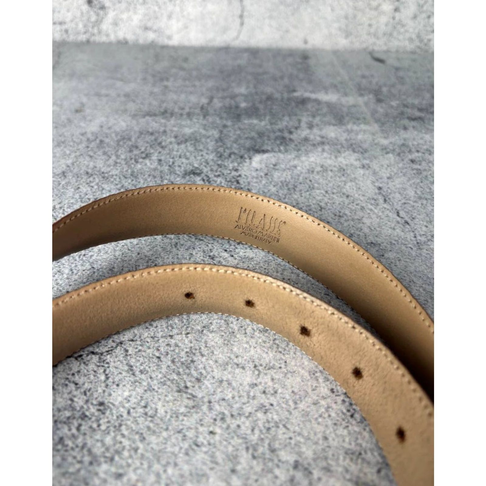 Alviero Martini Alviero Martini Leather Belt Women's Belt Brown Wide Buckle 90s London Classic Vintage: No Size ONE SIZE - 4 Thumbnail