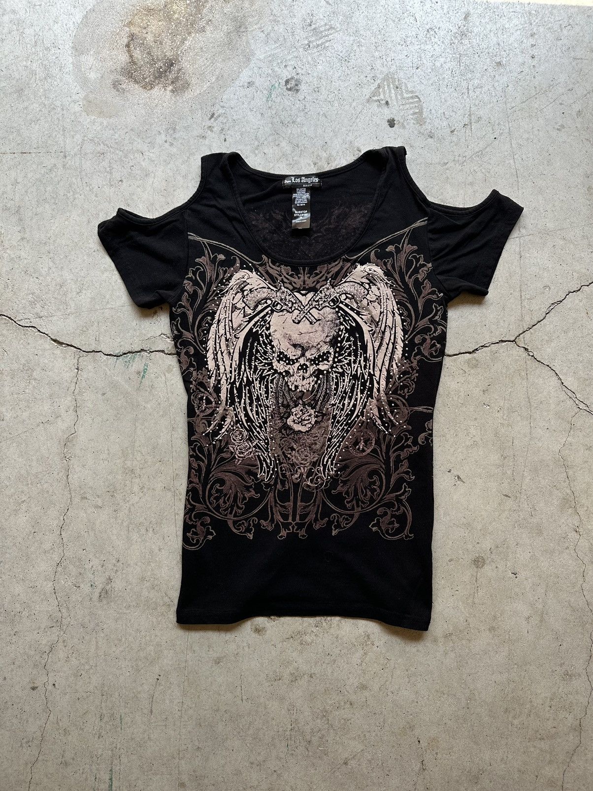 Affliction Y2K Vintage Grunge Black Skull print shirt Size M / US 6-8 / IT 42-44 - 1 Thumbnail