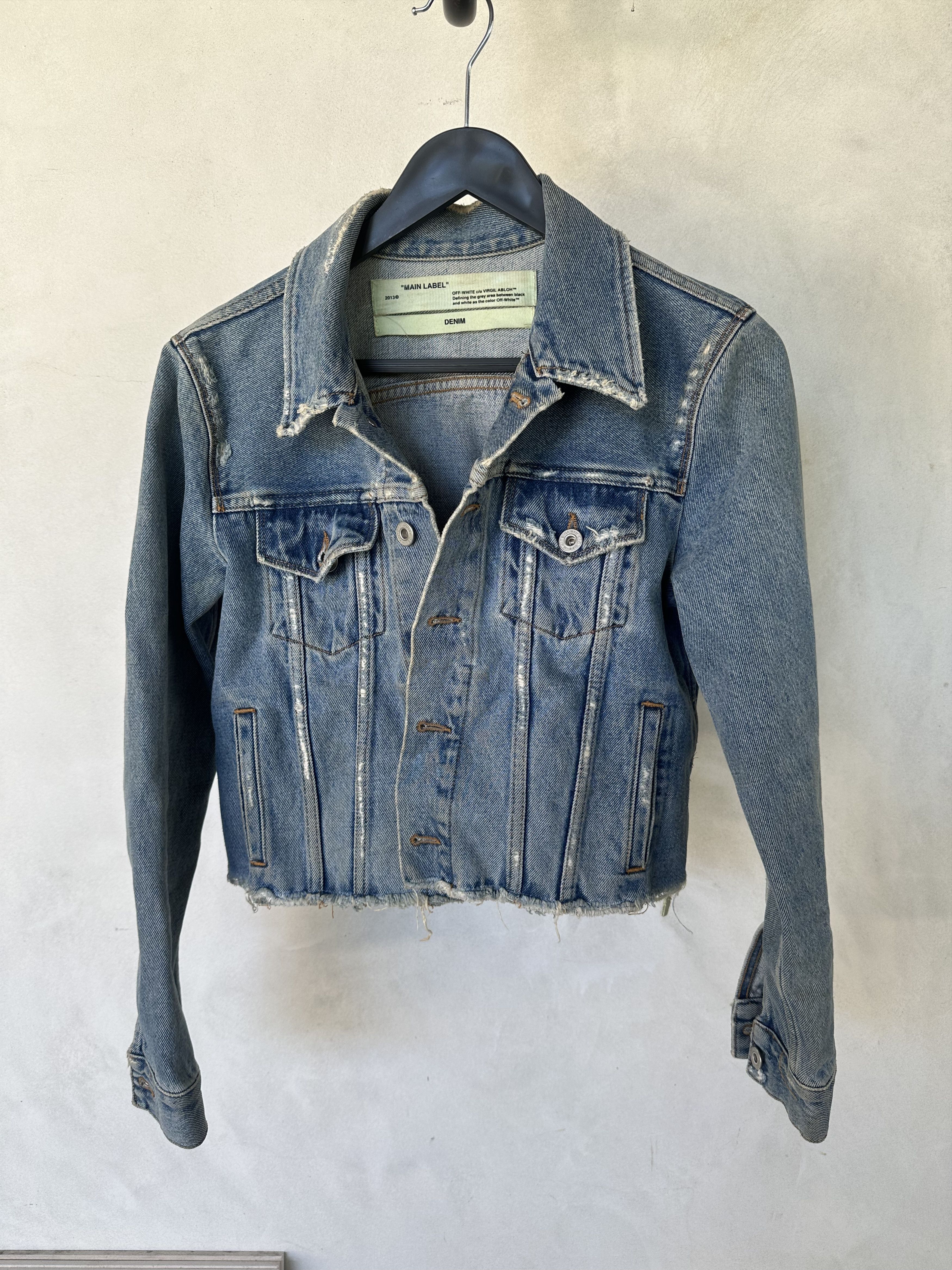 Off-White Off-White Cropped Denim Jacket Size S / US 4 / IT 40 - 2 Thumbnail