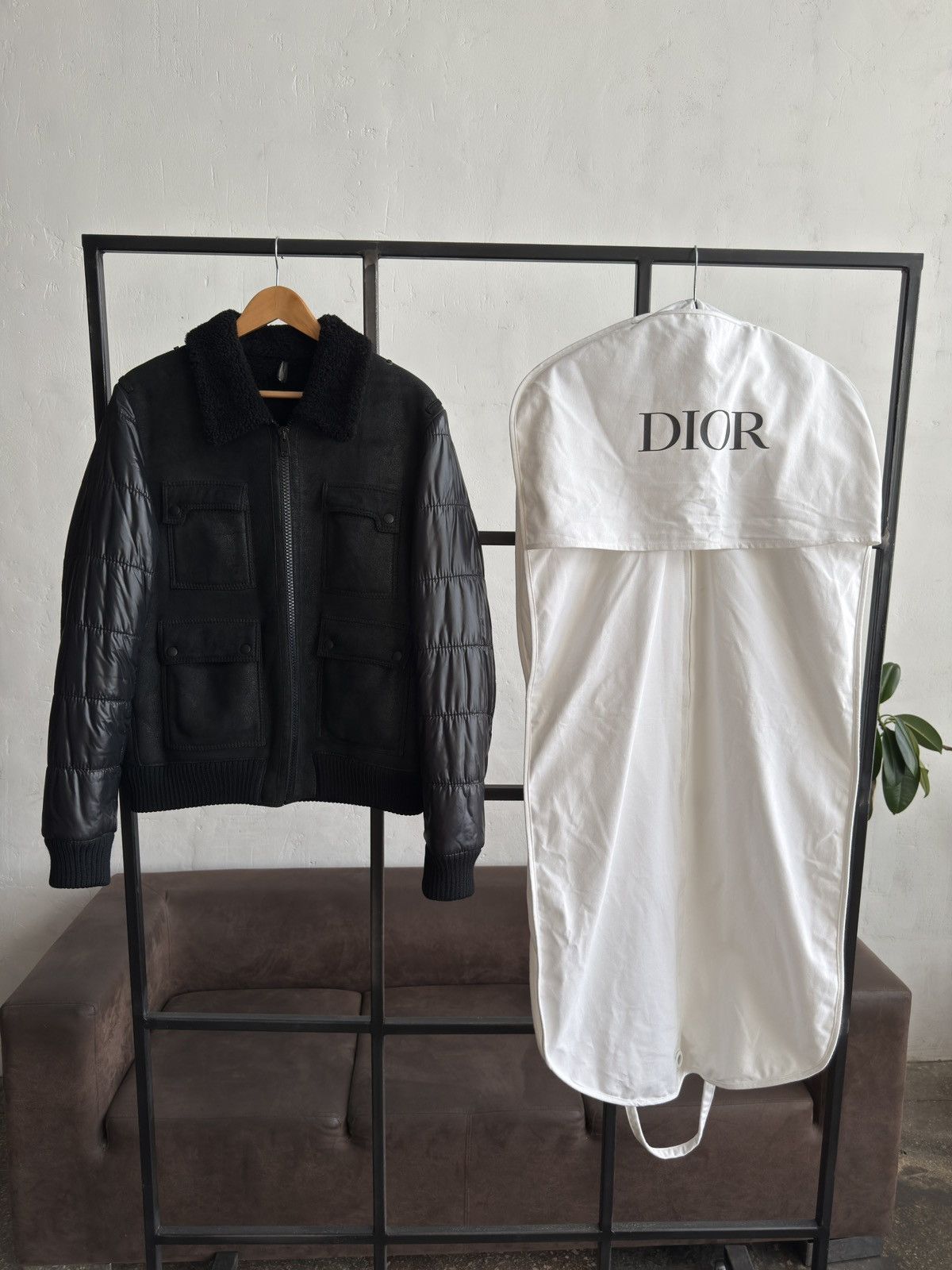 Dior Dior Leather Shearling Jacket FW07 Navigate Hedi Slimane Size US L / EU 52-54 / 3 - 1 Thumbnail