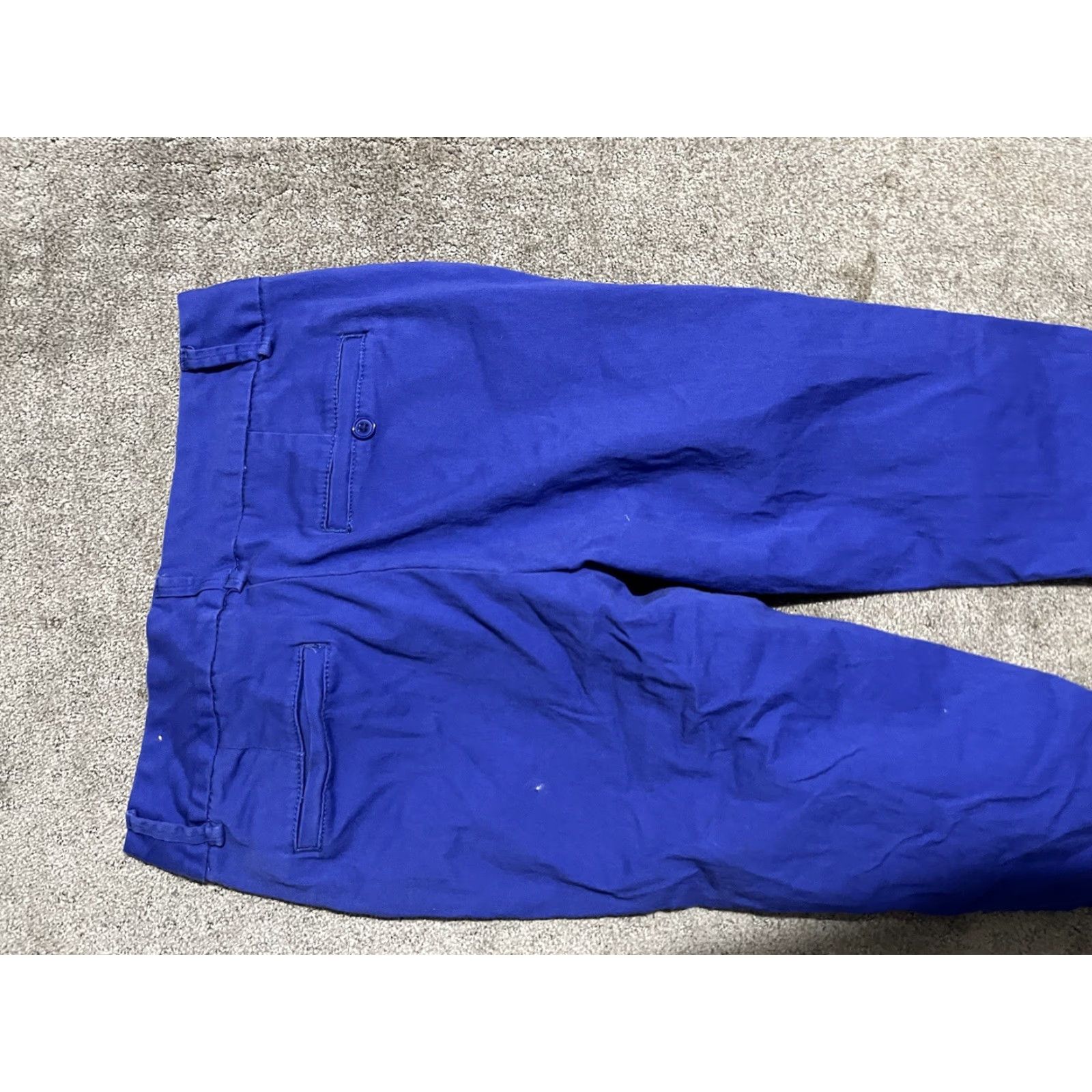 Vintage Hybrid & Company Pants Women 7 Blue Cotton Tapered Leg Chino Front Flat Pockets Size 28" / US 6 / IT 42 - 4 Thumbnail