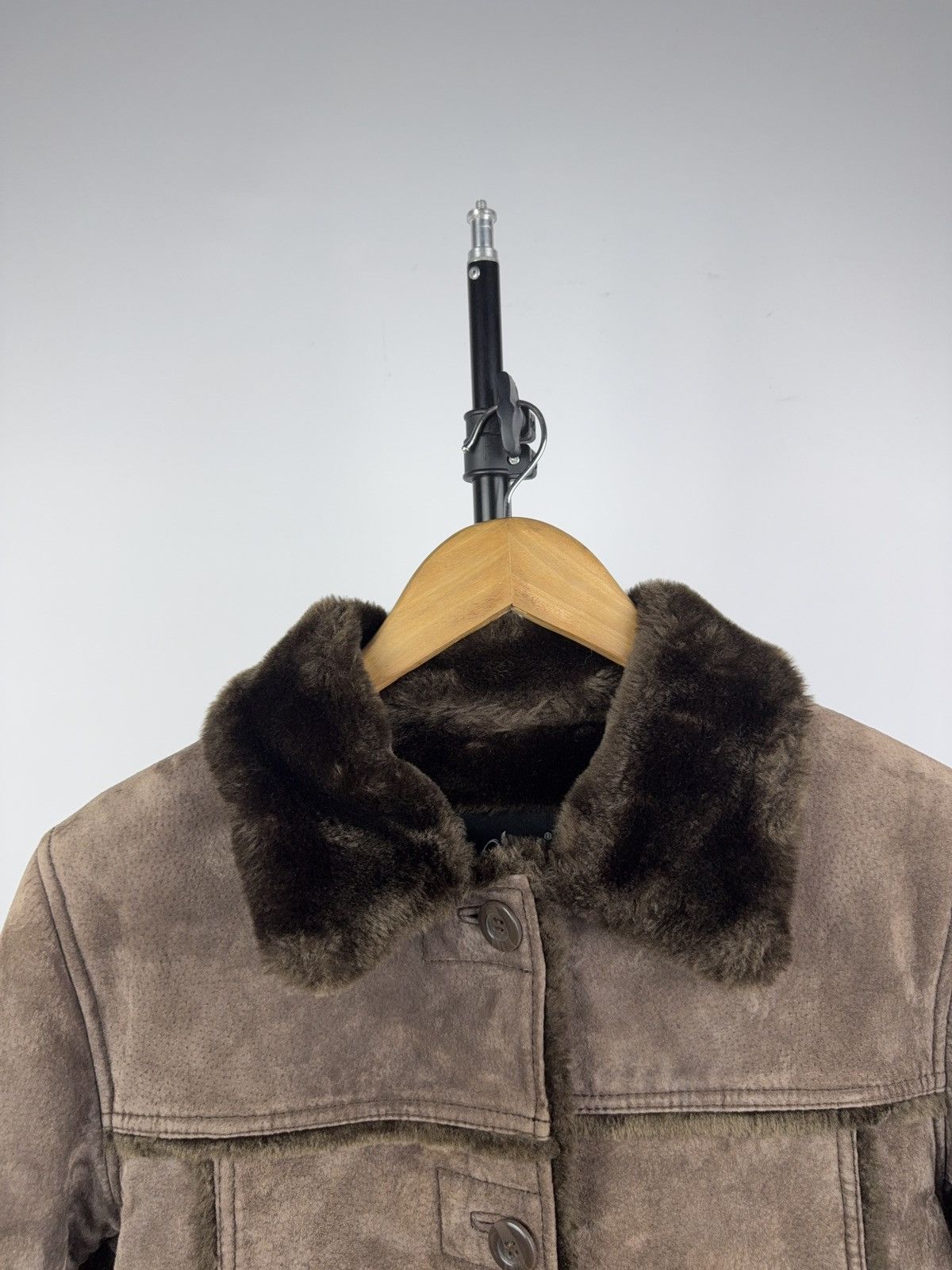 Gypsy Retro 00s Gipsy Brown Shearling Suede Leather Jacket Women S Size S / US 4 / IT 40 - 5 Thumbnail