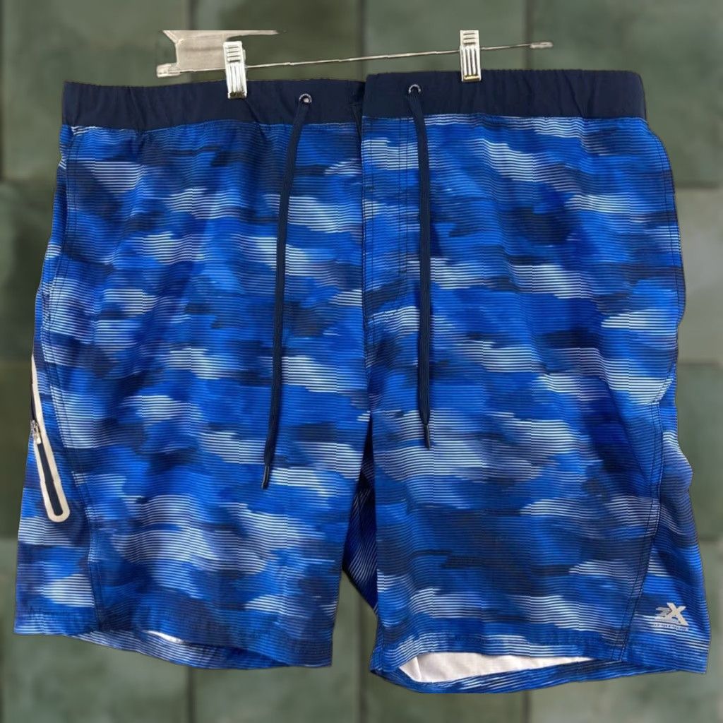 ZeroXposur ZeroXposur Mens Navy Blue Mass Plaid Swim Shorts 2XL Trunks Swimsuit UV Blue Plaid Beach Size US 39 - 1 Thumbnail