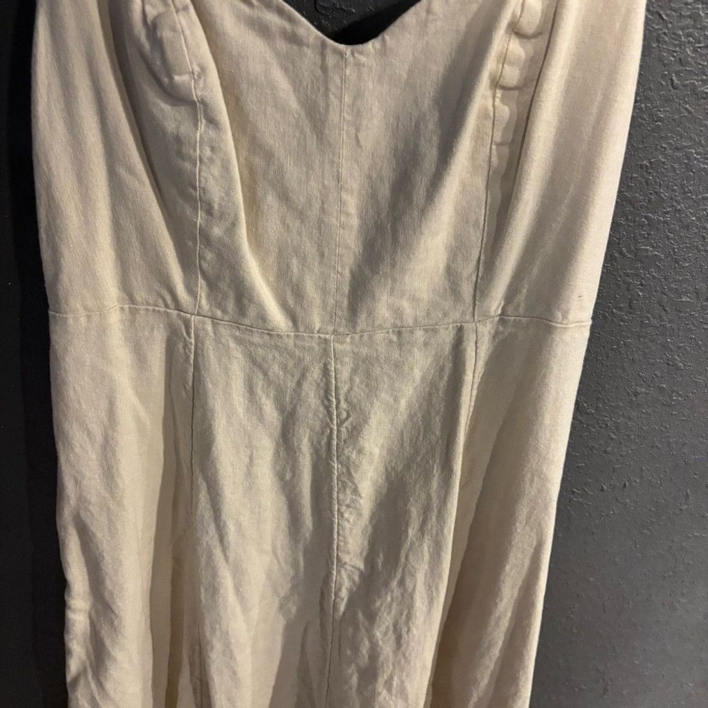 Old Navy Old Navy Cream Textured Midi Dress Size M / US 6-8 / IT 42-44 - 2 Thumbnail