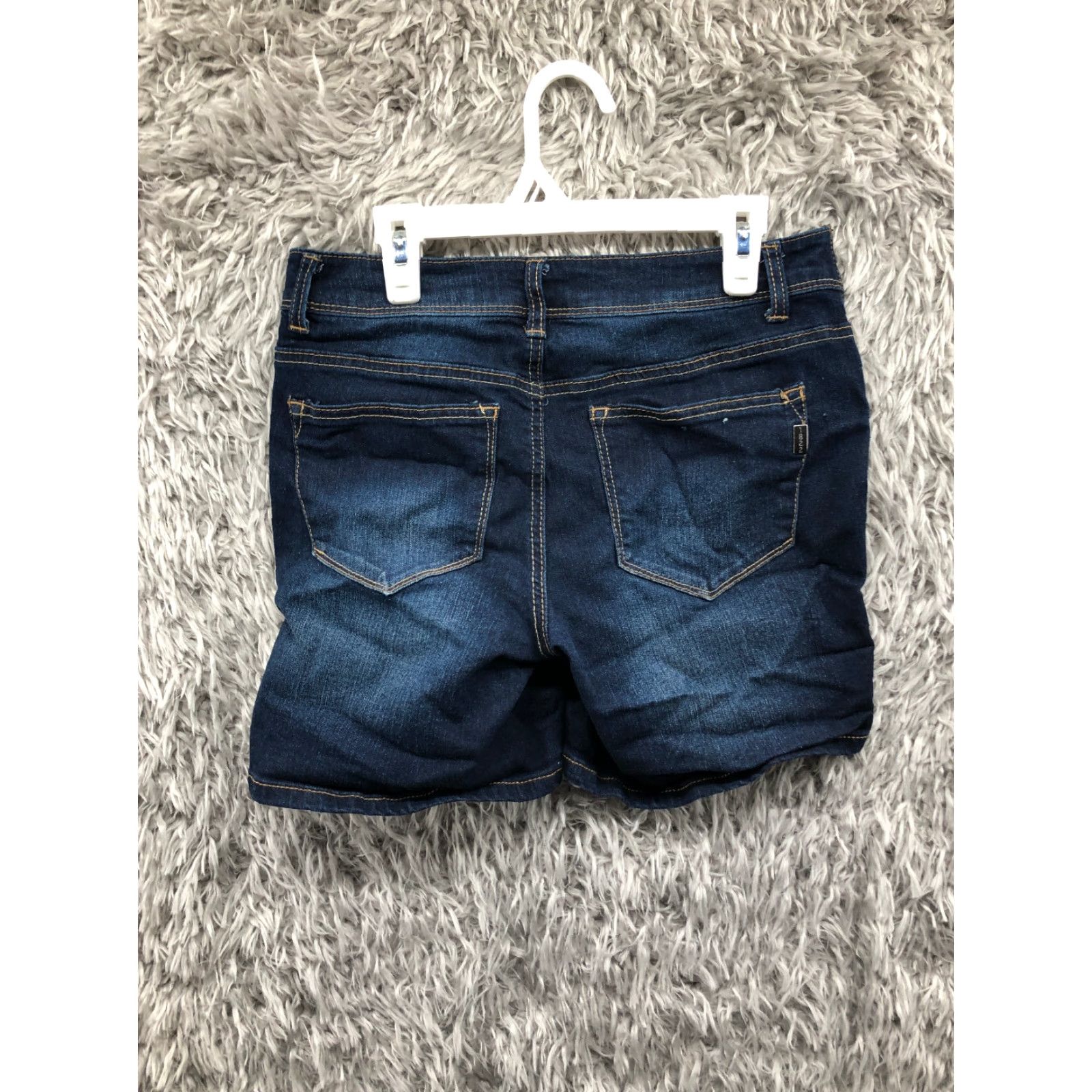 Vintage 1822 Denim Maternity Shorts Womens Size 27 Mid Rise Dark Wash Blue Denim Jean Size 27" / US 4 / IT 40 - 4 Thumbnail