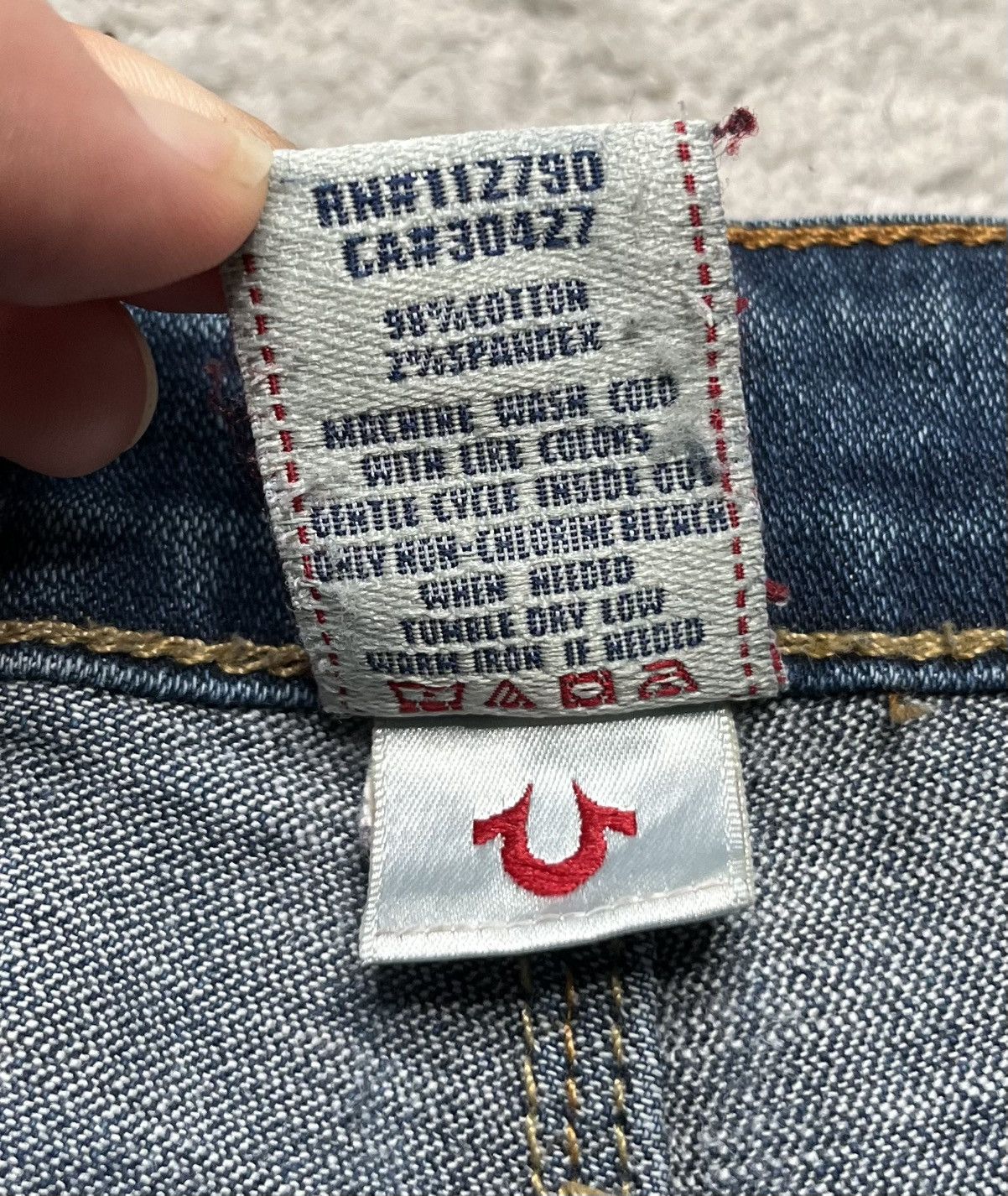 True Religion Vintage Blue Mini Denim Skirt Basic True Religion Low Rise Size 31" - 8 Thumbnail