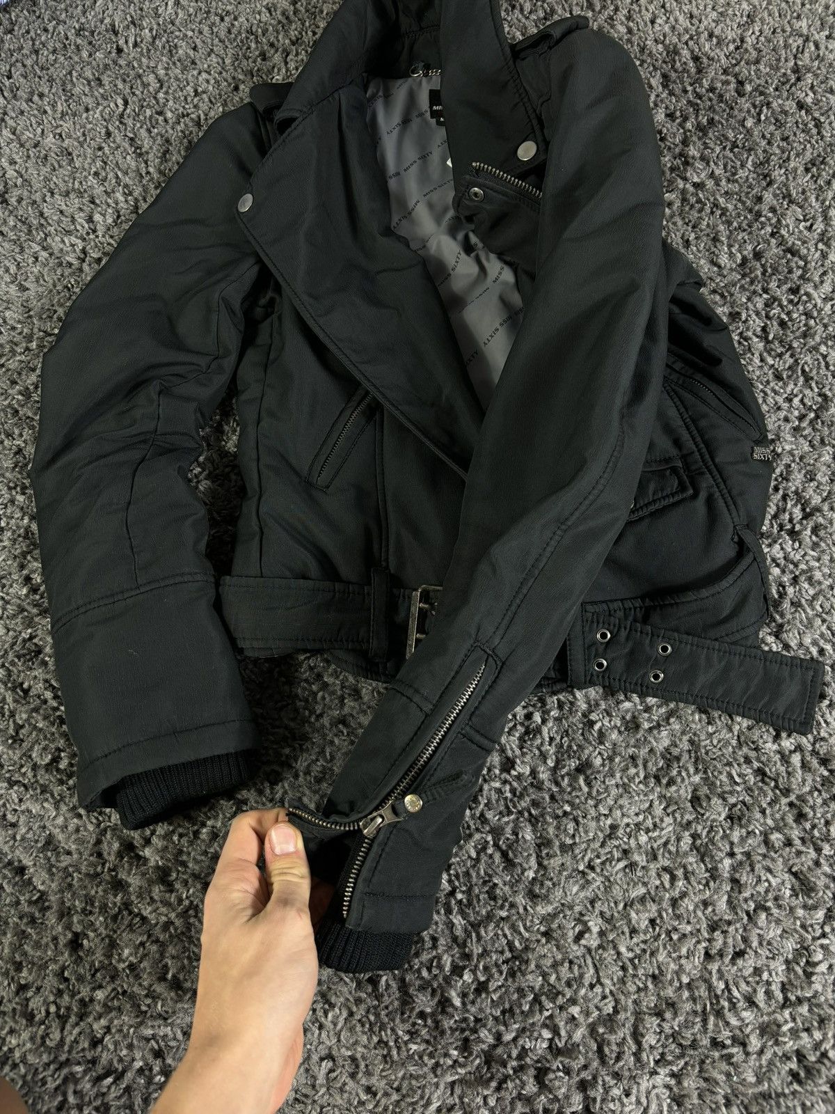 Miss Sixty Miss Sixty Y2K Biker Bomber Wоmеns Jacket Leather Style 00s Size M / US 6-8 / IT 42-44 - 13 Thumbnail
