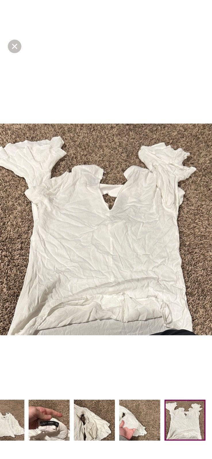Zara White blouse Size M / US 6-8 / IT 42-44 - 5 Thumbnail
