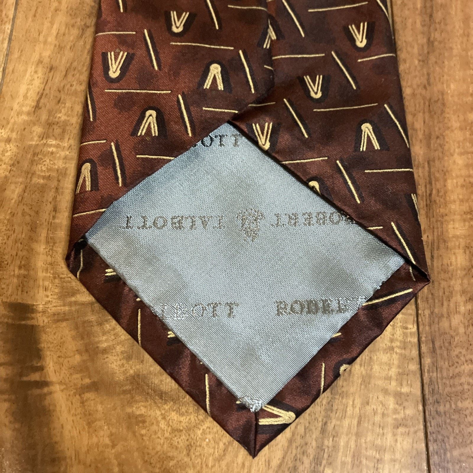 Robert Talbott ROBERT TALBOTT Men's Silk Necktie USA Bronze Modernist Prom Size ONE SIZE - 5 Thumbnail