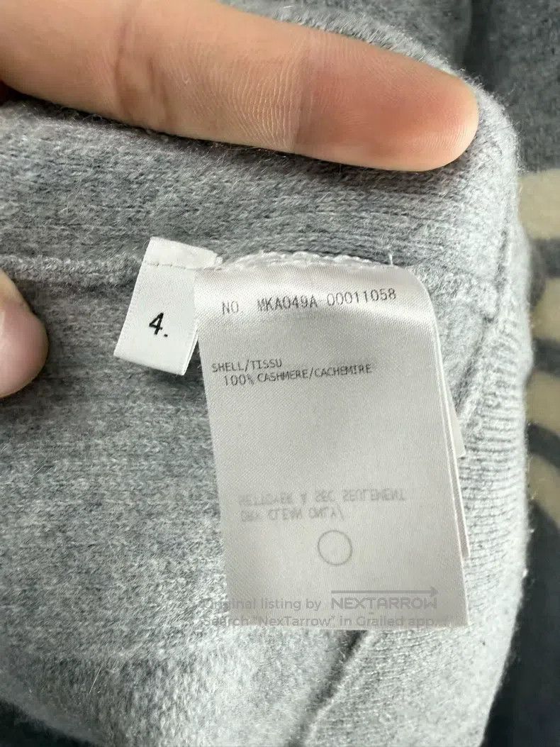 Thom Browne Thom Browne Grey Cashmere Sweater Size US XL / EU 56 / 4 - 4 Thumbnail