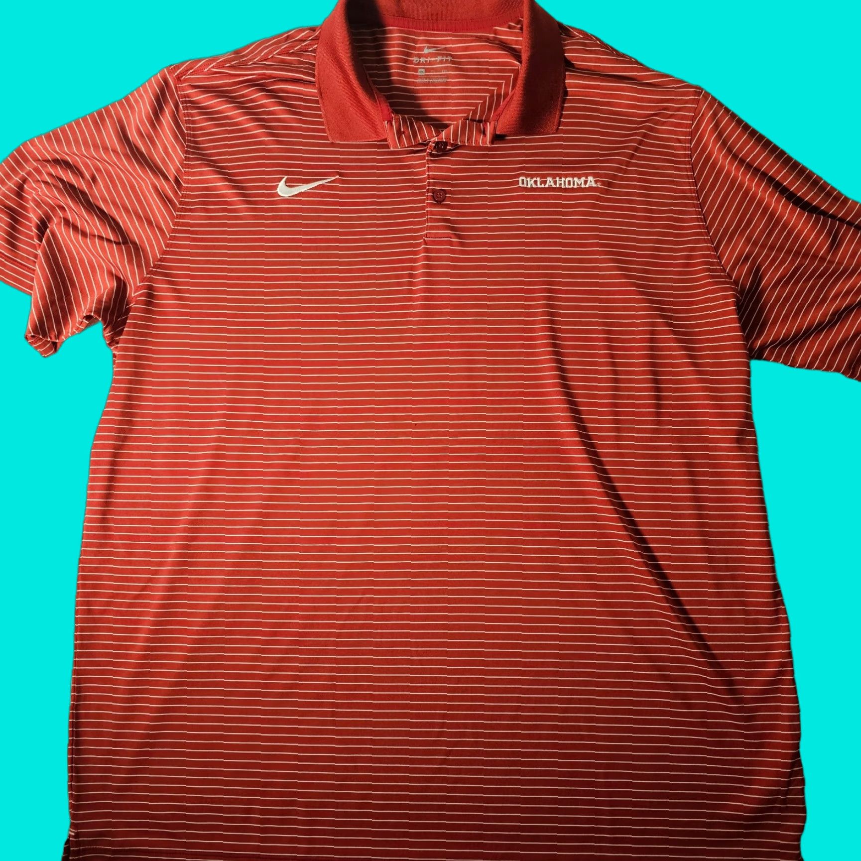 Nike Nike Polo Shirt Mens 2XL Red Stripe Lightweight Dri-Fit Golf Casual Oklahoma Size US XXL / EU 58 / 5 - 1 Thumbnail