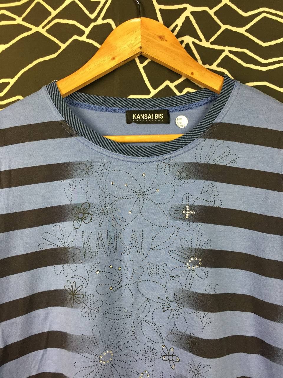 Kansai Yamamoto Kansai Bis by Kansai Yamamoto Striped Floral Embroidery Top Size M / US 6-8 / IT 42-44 - 3 Thumbnail
