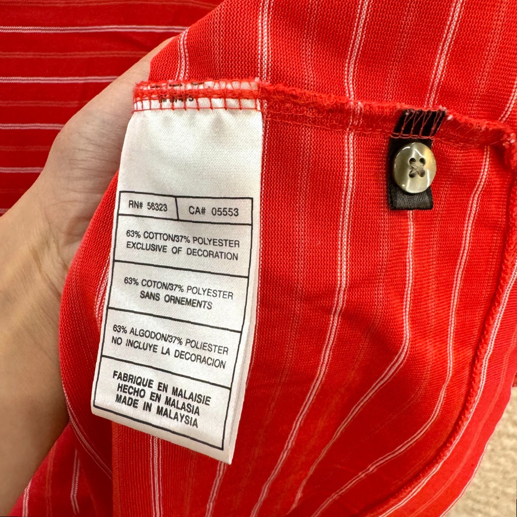 Vintage Tiger Woods Golf Polo Shirt Striped Red Dri-Fit Short Sleeve Large Mens Polo Size US L / EU 52-54 / 3 - 7 Thumbnail