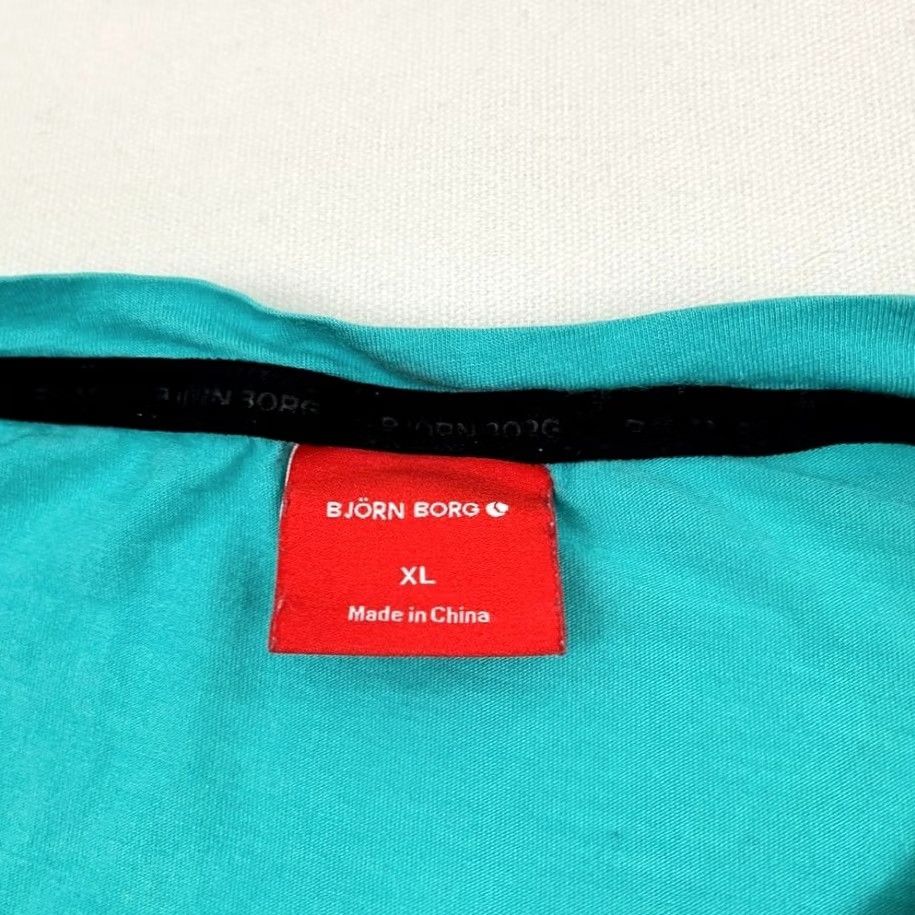 Vintage Bjorn Borg Shirt Mens XL Blue Teal Active Tennis Workout Training Liam Graphic Print Size US XL / EU 56 / 4 - 4 Thumbnail