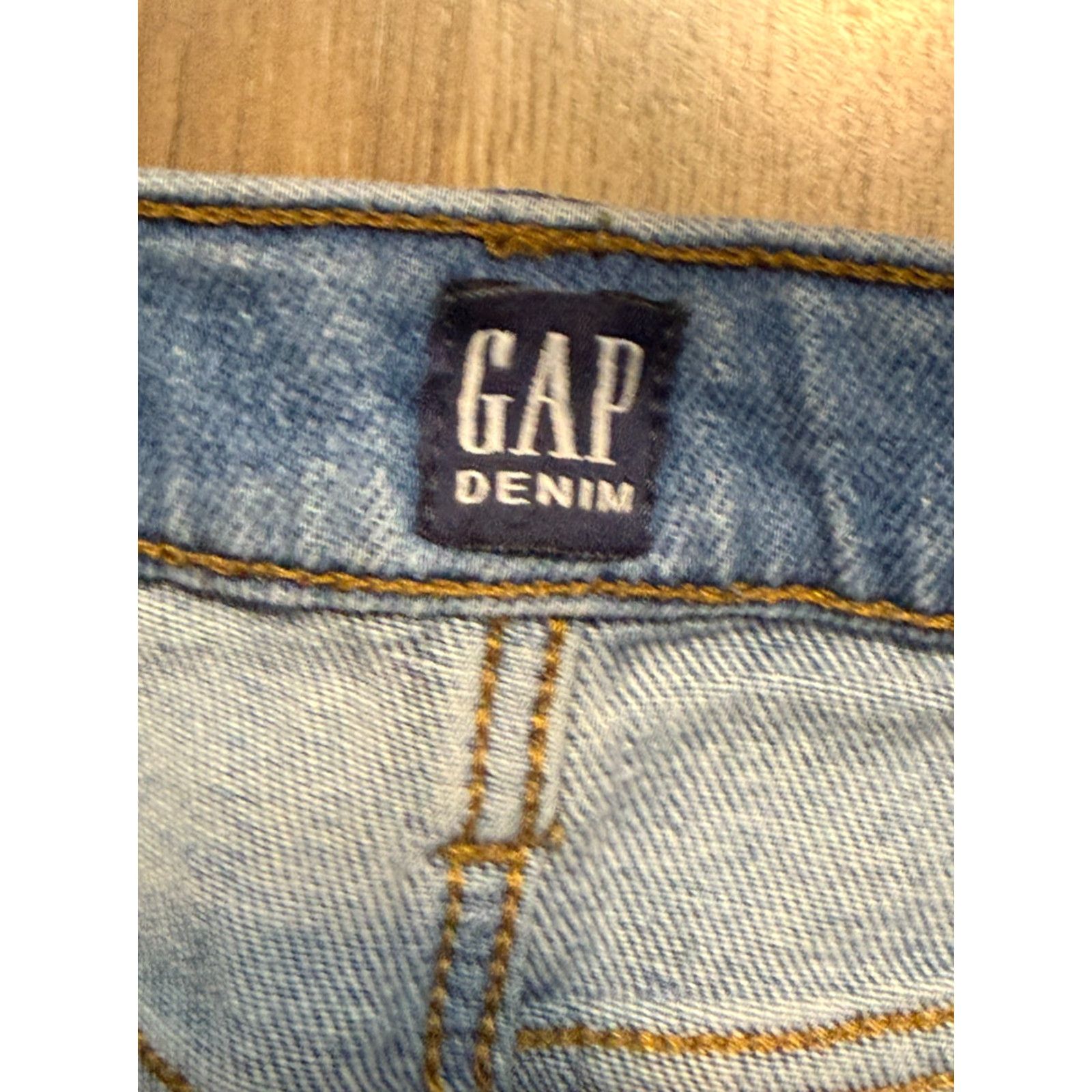 Gap GAP Jeans Women's 25 Petite Blue Denim Tru Skinny Frayed Hem Distressed Regular Size 42" / US 20 - 5 Thumbnail