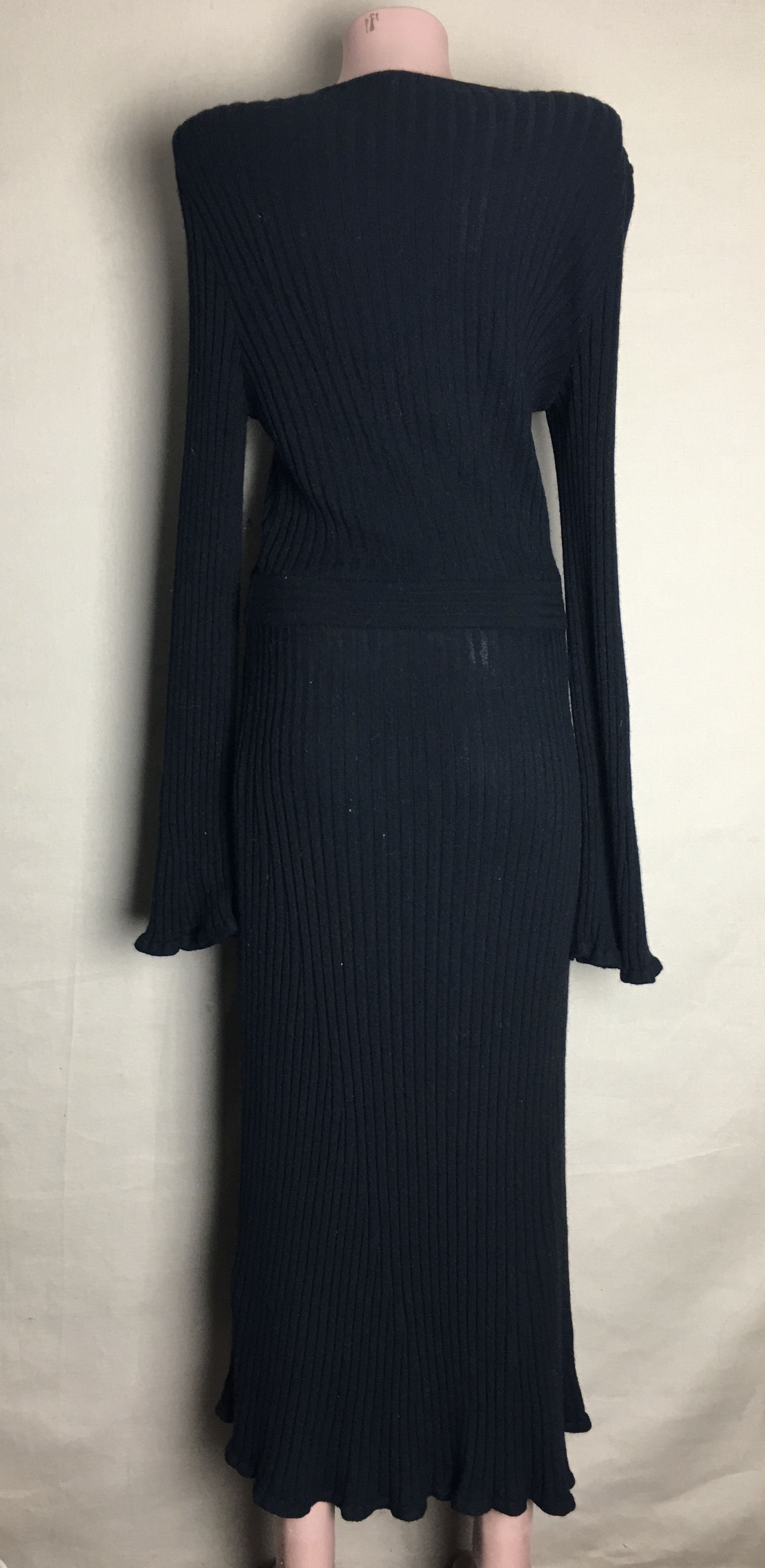 Designer IVKO Black V-neck Long Women Dress Size M Size M / US 6-8 / IT 42-44 - 7 Thumbnail