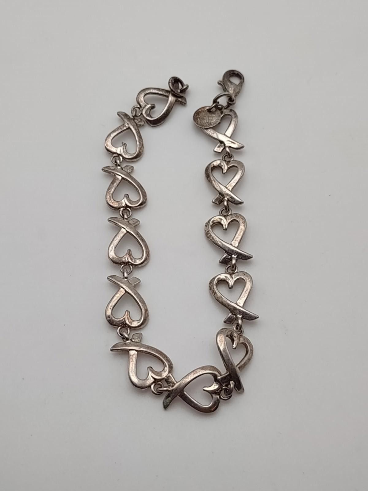Sterling Silver Sterling Silver Open Heart Link Bracelet 10.4g Size ONE SIZE - 1 Thumbnail
