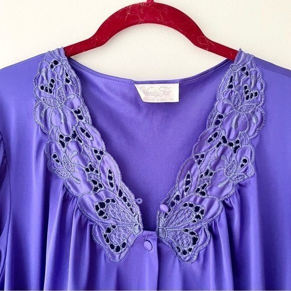 Other Vanity Fair Chemise XL Slip Vintage Satin Royal Purple Fabri Size ONE SIZE - 2 Thumbnail