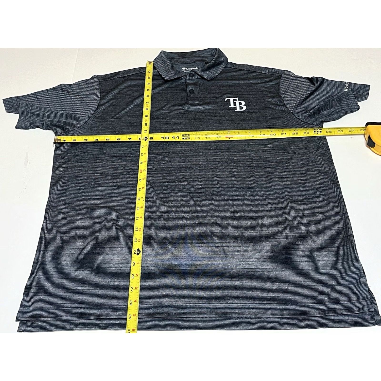 Vintage Columbia Polo Shirt Men XL Golf Omni-wick Striped Blue Tampa Bay Rays MLB Logo Size US XL / EU 56 / 4 - 4 Thumbnail