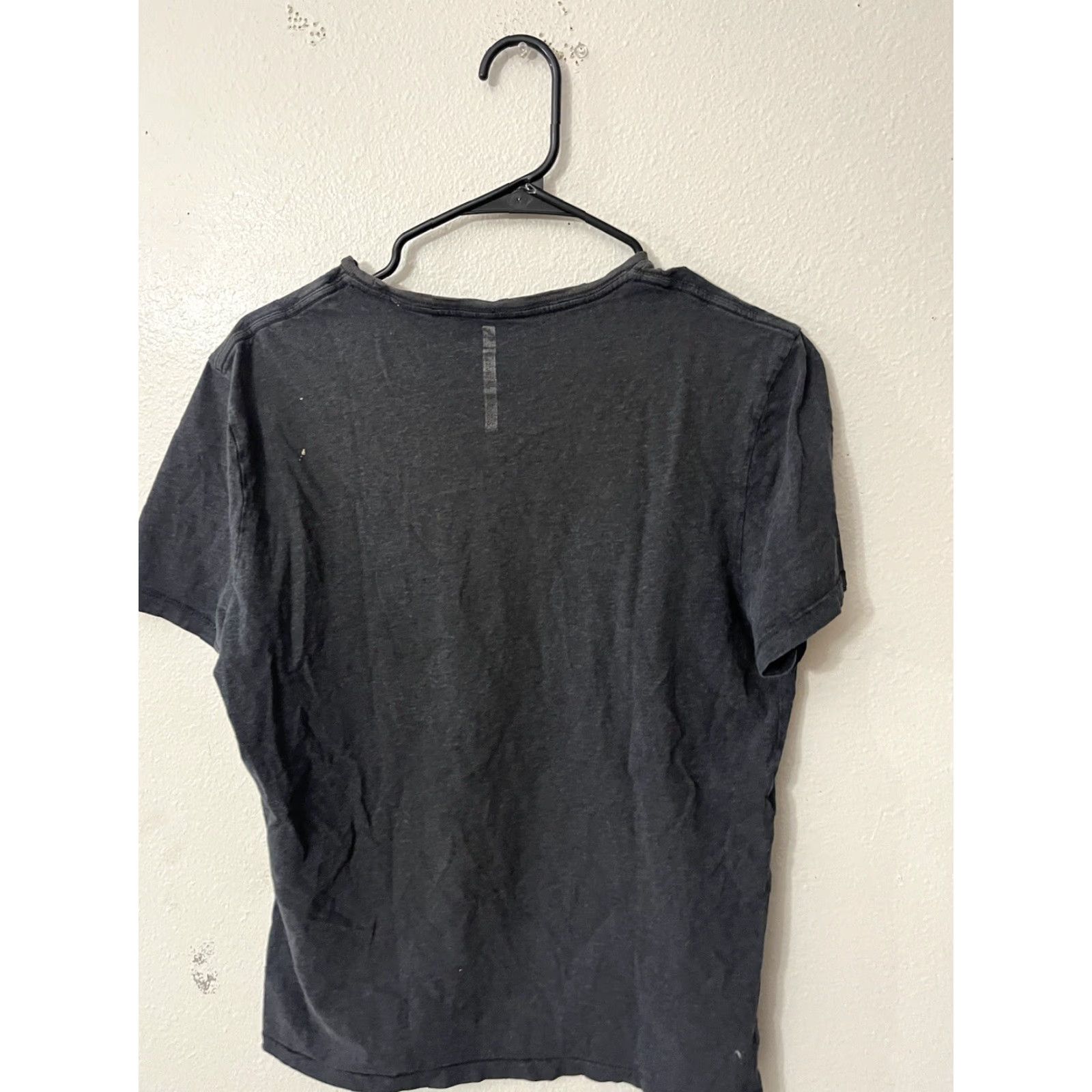 Vintage CALVIN KLEIN JEANS Gray Striped Henley T-Shirt Women Medium Short Sleeve with Pockets Size 32" / US 10 / IT 46 - 3 Thumbnail
