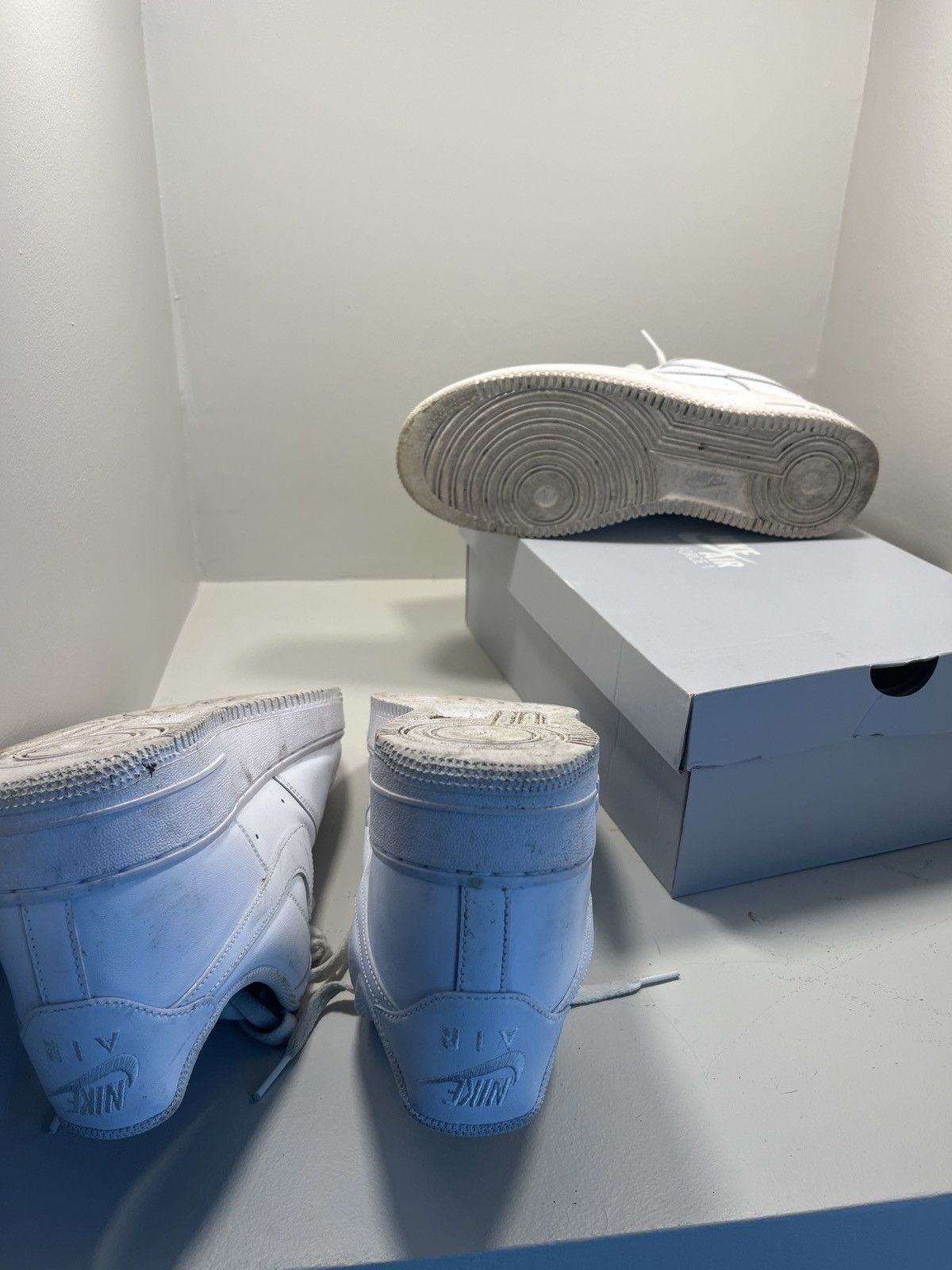 Nike Air Force 1s white Size US 12 / EU 45 - 2 Thumbnail