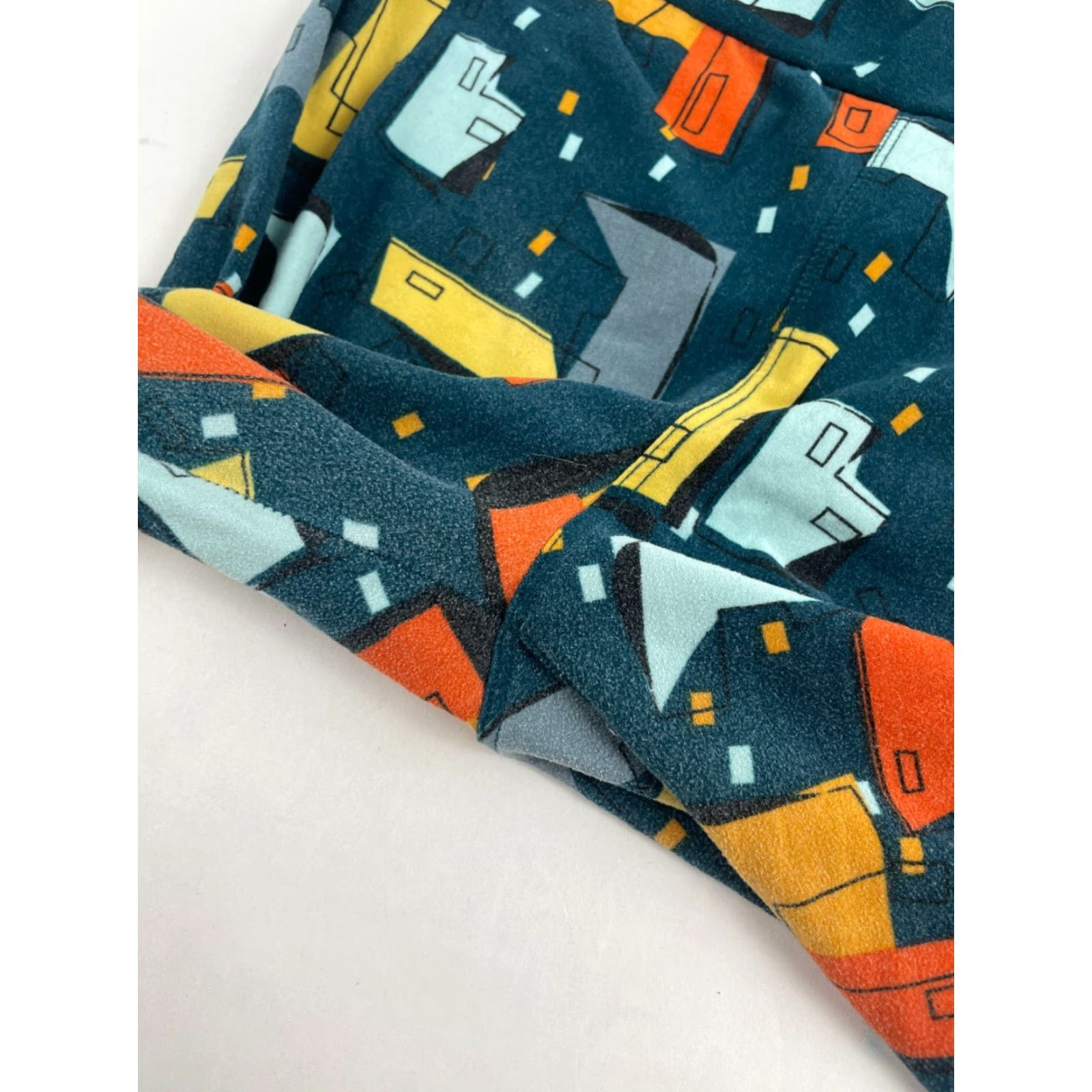 Vintage LuLaRoe Leggings Women One Size Teal City Buildings Pull On Pants Waist Band Size 42" / US 20 - 4 Thumbnail
