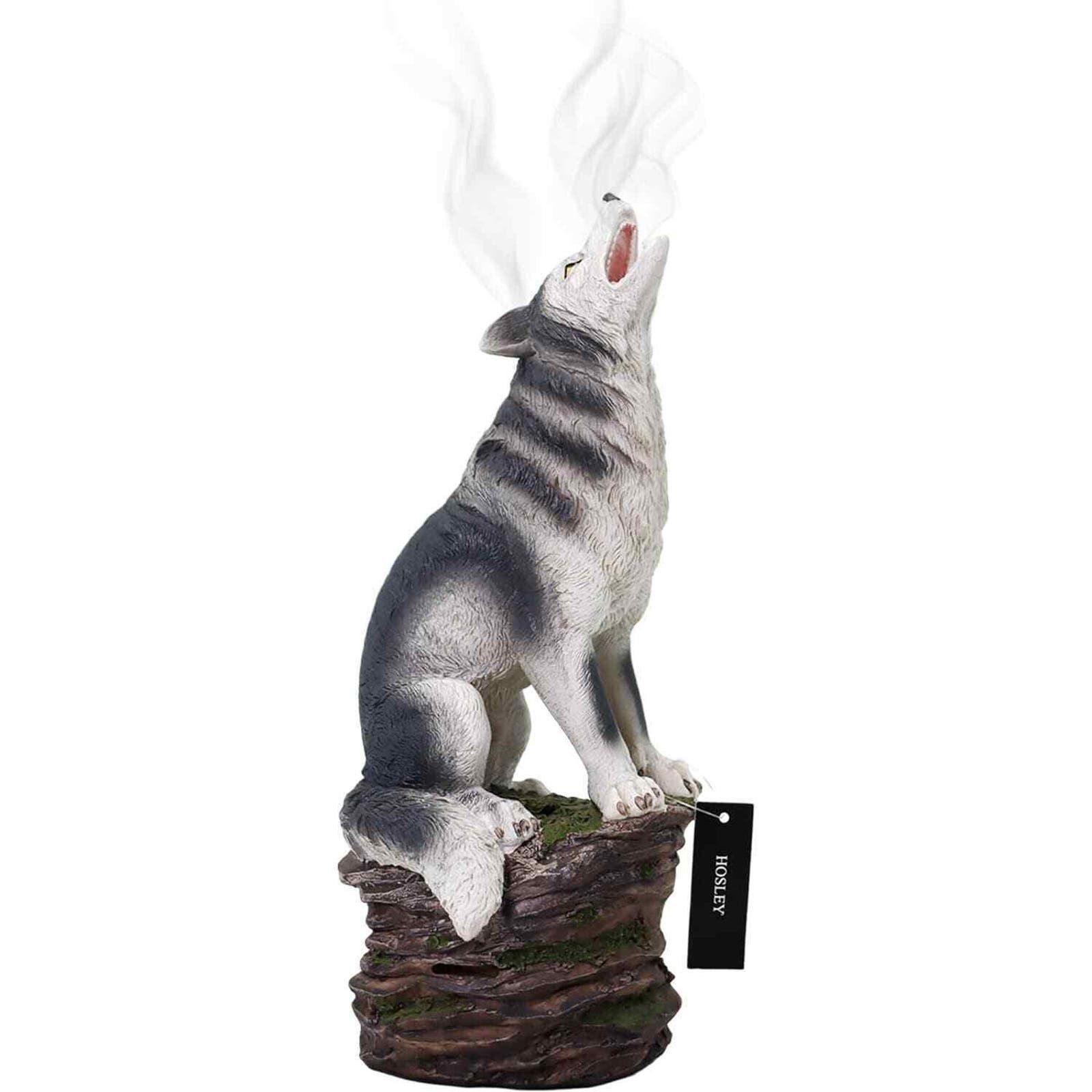 Other Hosley Resin Wolf Decor Statue and Incense Cone Burner Size ONE SIZE - 1 Preview