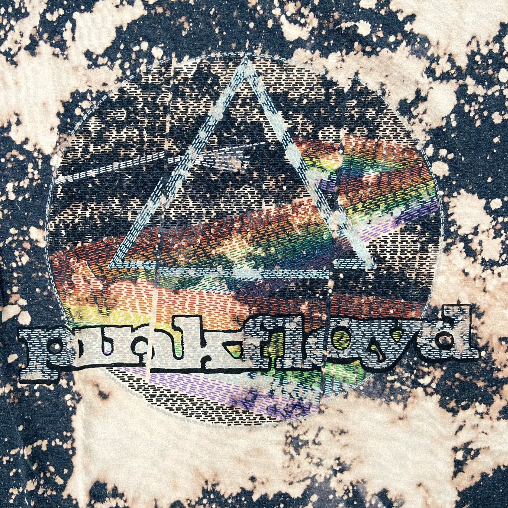 Vintage Pink Floyd Shirt Adult Medium Black Bleach Tie Dye Rainbow Band Tee Mens M Size US M / EU 48-50 / 2 - 4 Thumbnail