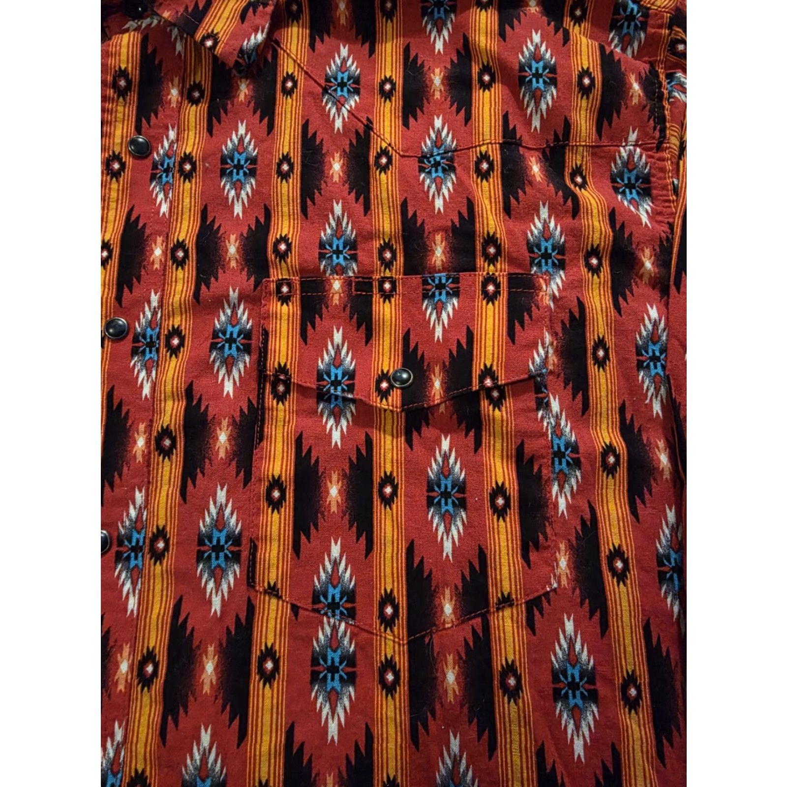 Wrangler VINTAGE Wrangler Pearl Snap Western Shirt Long Sleeve Aztec Cowboy Rodeo Mens Large Size US L / EU 52-54 / 3 - 7 Thumbnail