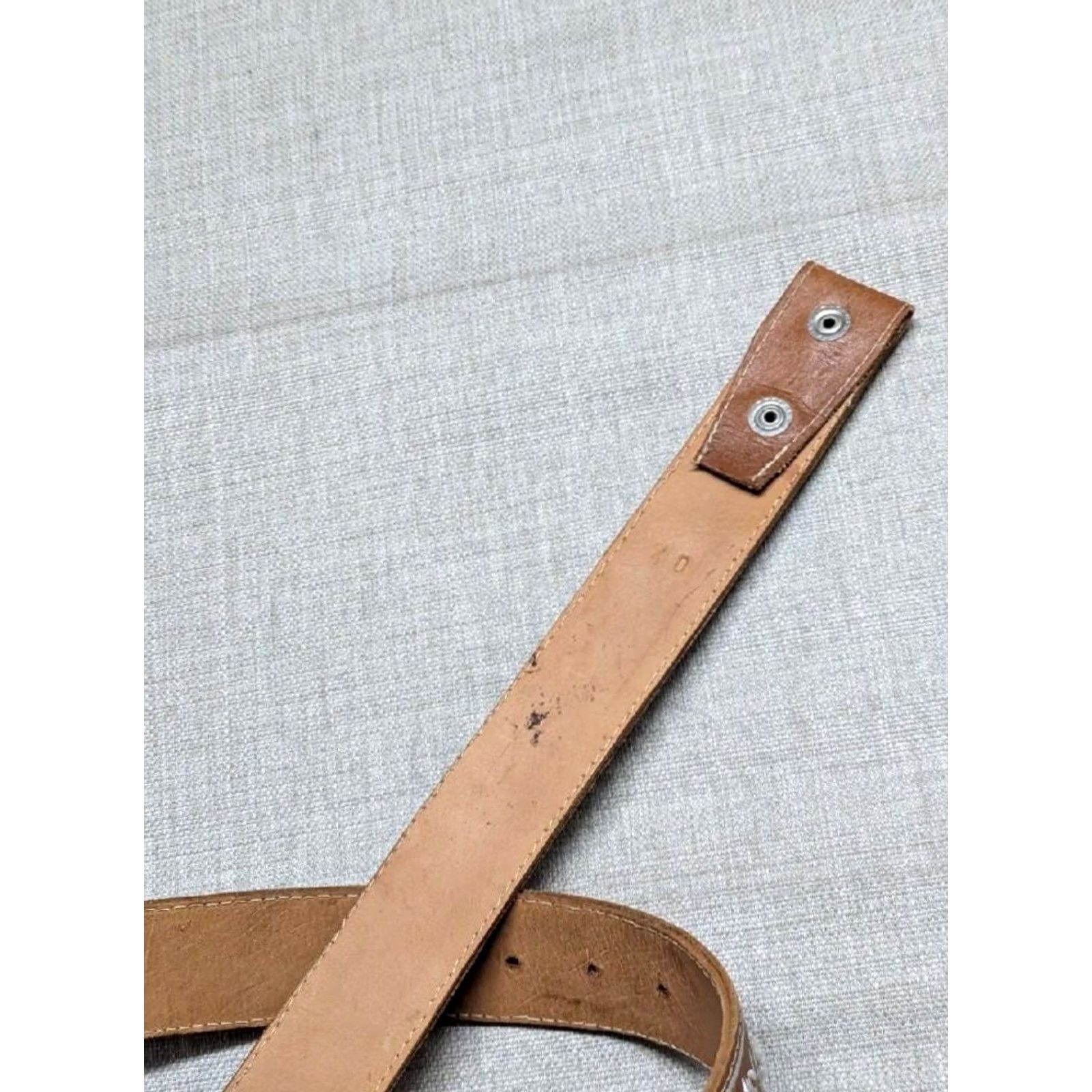 Vintage VINTAGE WESTERN Belt HORSES embroidered 38 brown COWBOY handcrafted Mens Size 38 - 7 Thumbnail