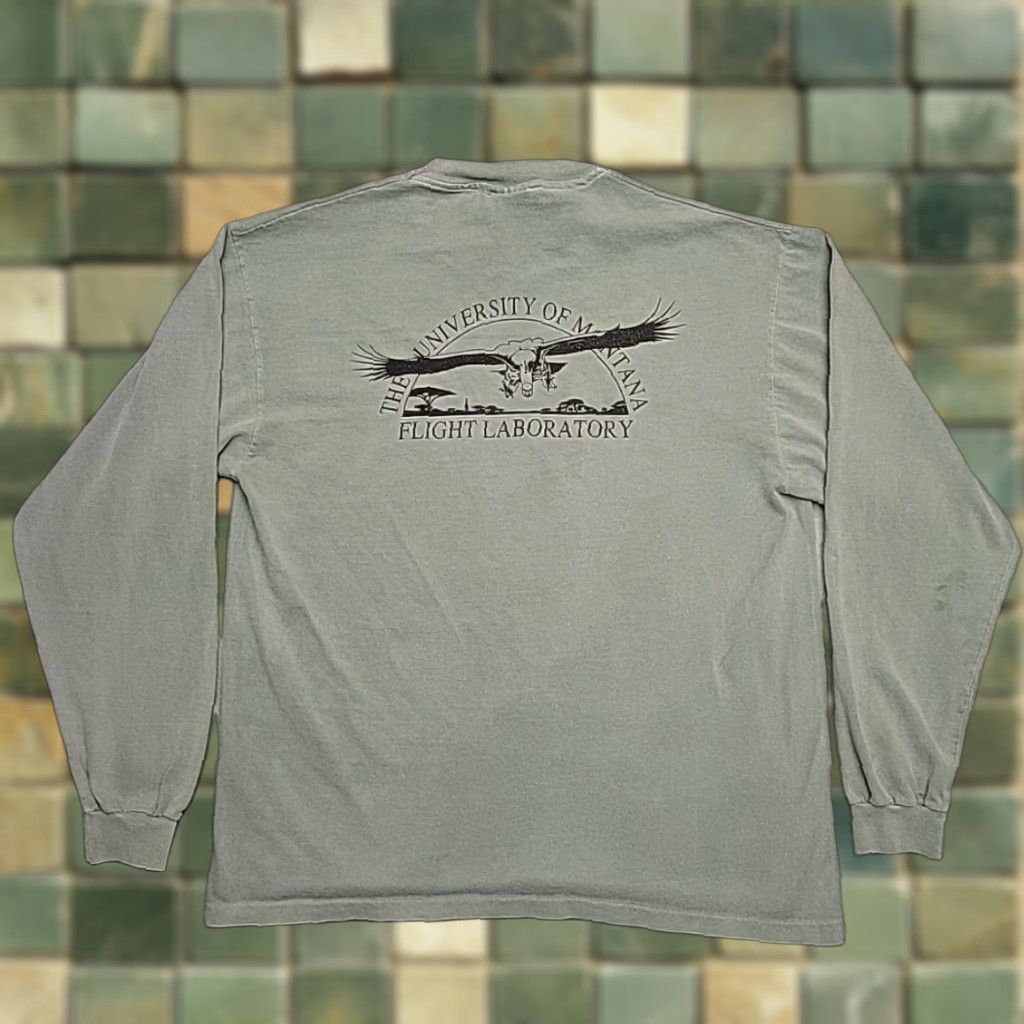Vintage Vtg University of Montana Flight Lab Shirt Mens L Single Stitch LS Made in USA Size US L / EU 52-54 / 3 - 1 Thumbnail