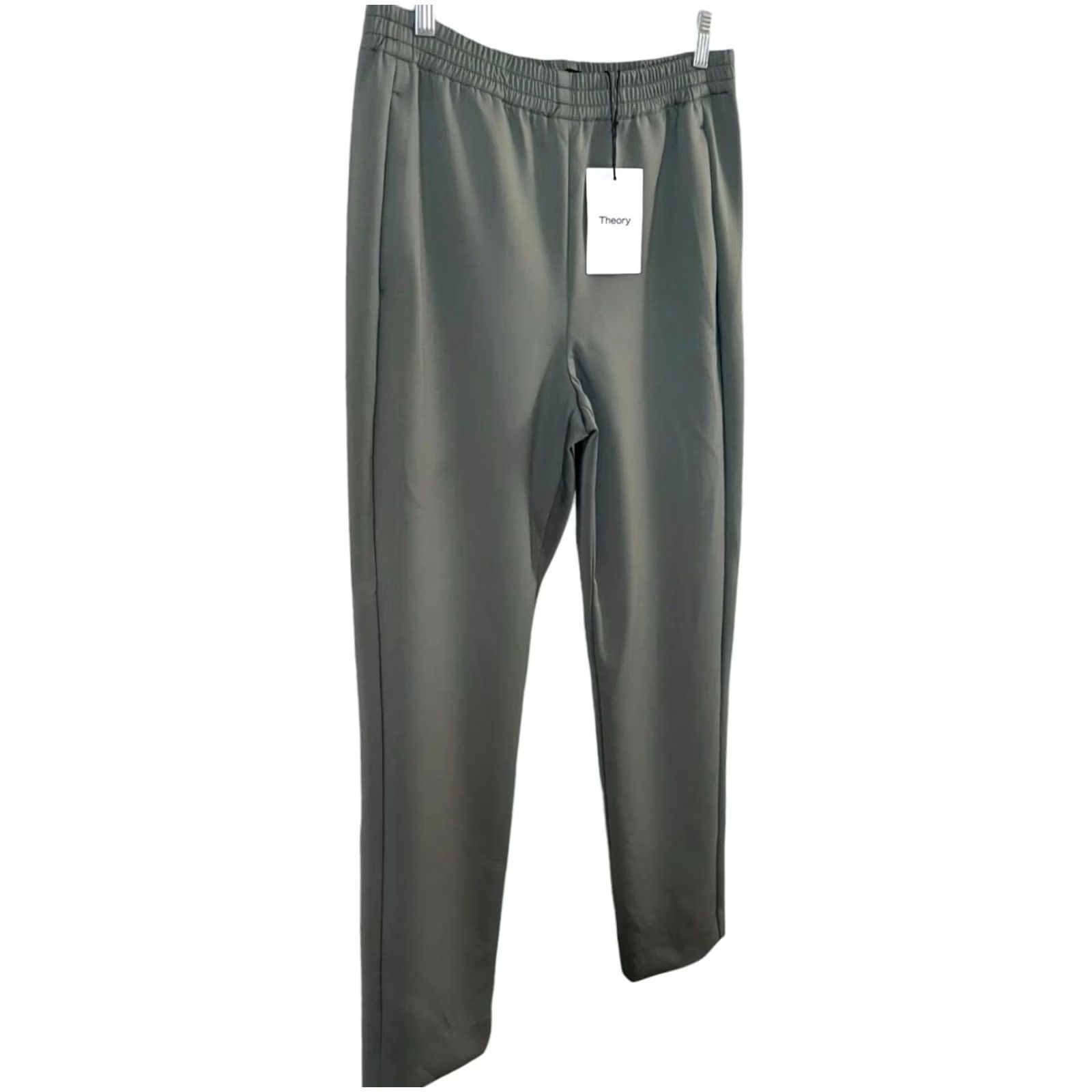 Theory Theory Knit Tech Tapered Pant Spruce Green Women's 8 High-Waisted Pull-On Pants Pockets City Modern Size 30" / US 8 / IT 44 - 3 Thumbnail