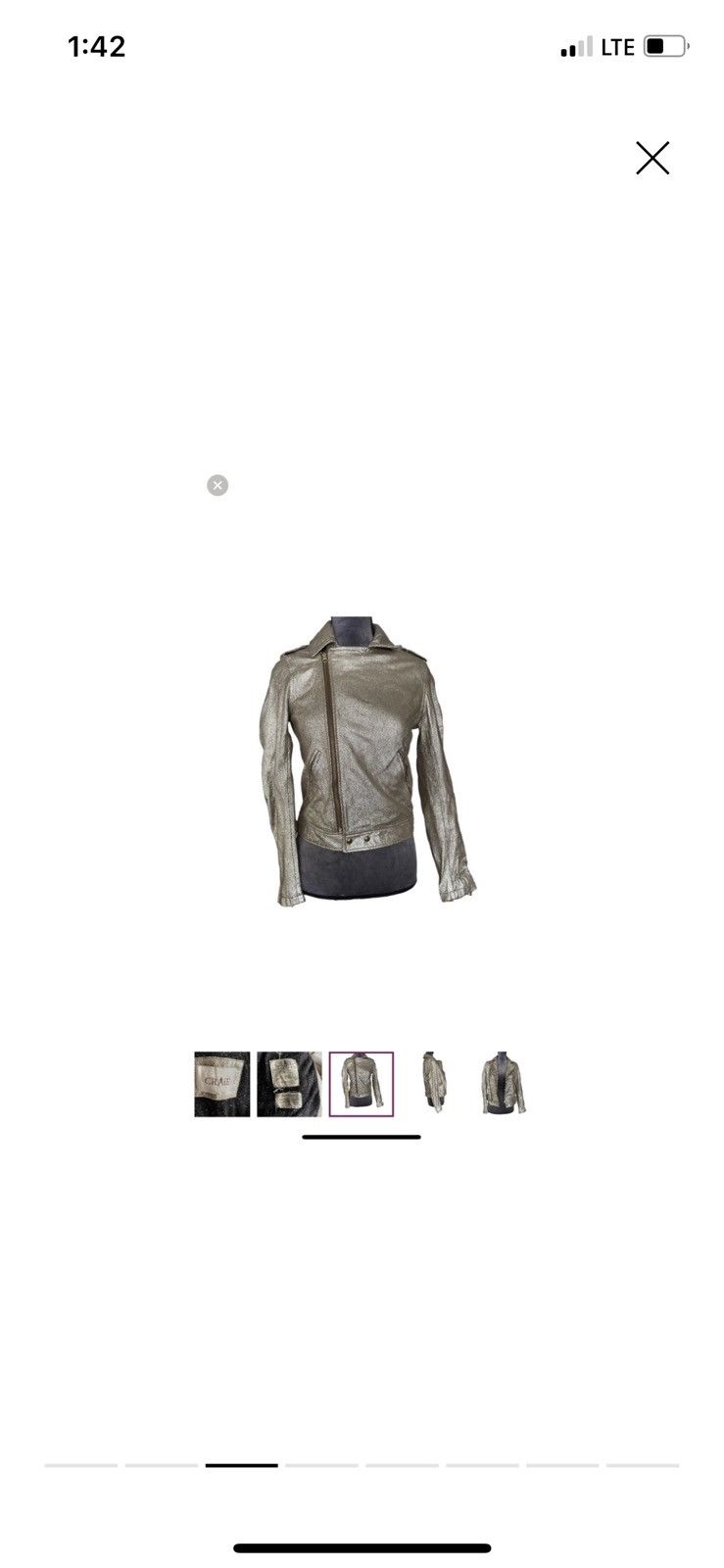 Vintage CRAIE Vintage Gold Leather Jacket Size S / US 4 / IT 40 - 3 Thumbnail