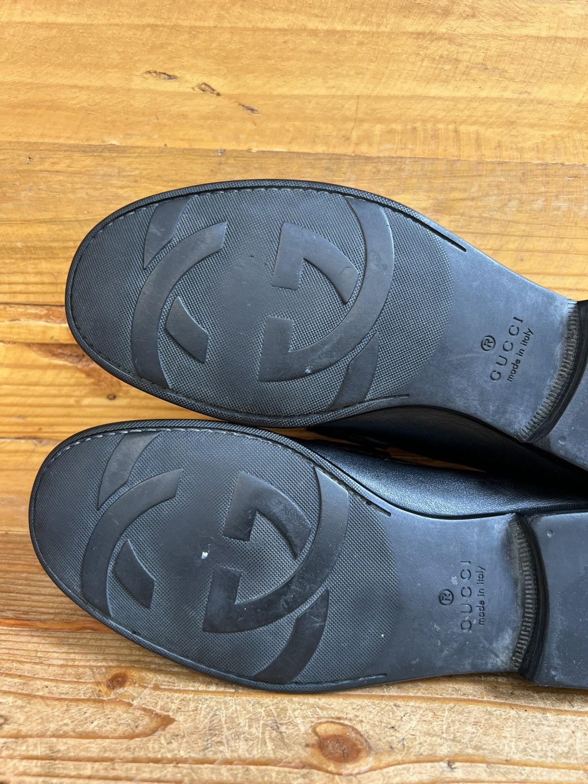Gucci Gucci Leather Soft Leather Moccasin Loafers Green & Red Web Size US 7.5 / EU 40-41 - 19 Thumbnail