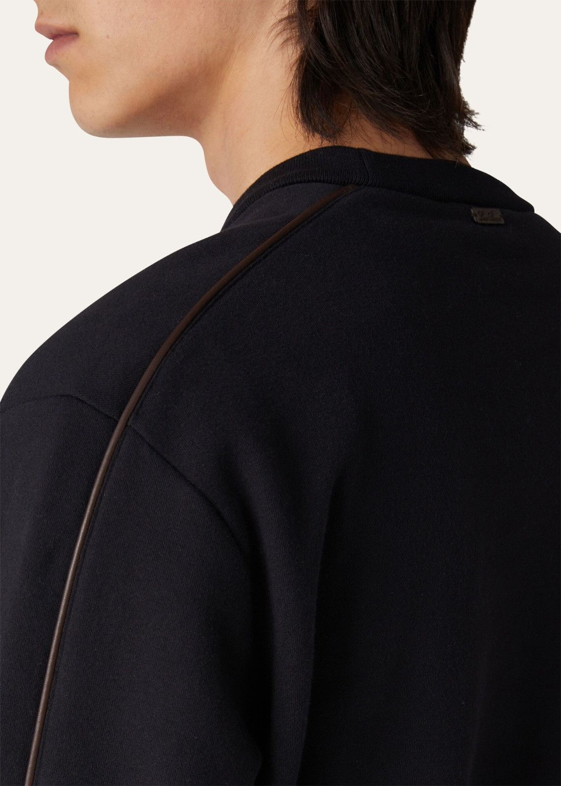 Loro Piana o1srvl11e1224 Girocollo Cotton Jersey Sweatshirt in Black Size US S / EU 44-46 / 1 - 2 Thumbnail