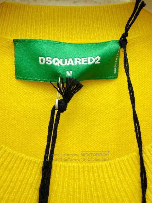 Dsquared2 DSQUARED2 Yellow Cashmere Long Sleeve Sweater . Size US L / EU 52-54 / 3 - 4 Thumbnail