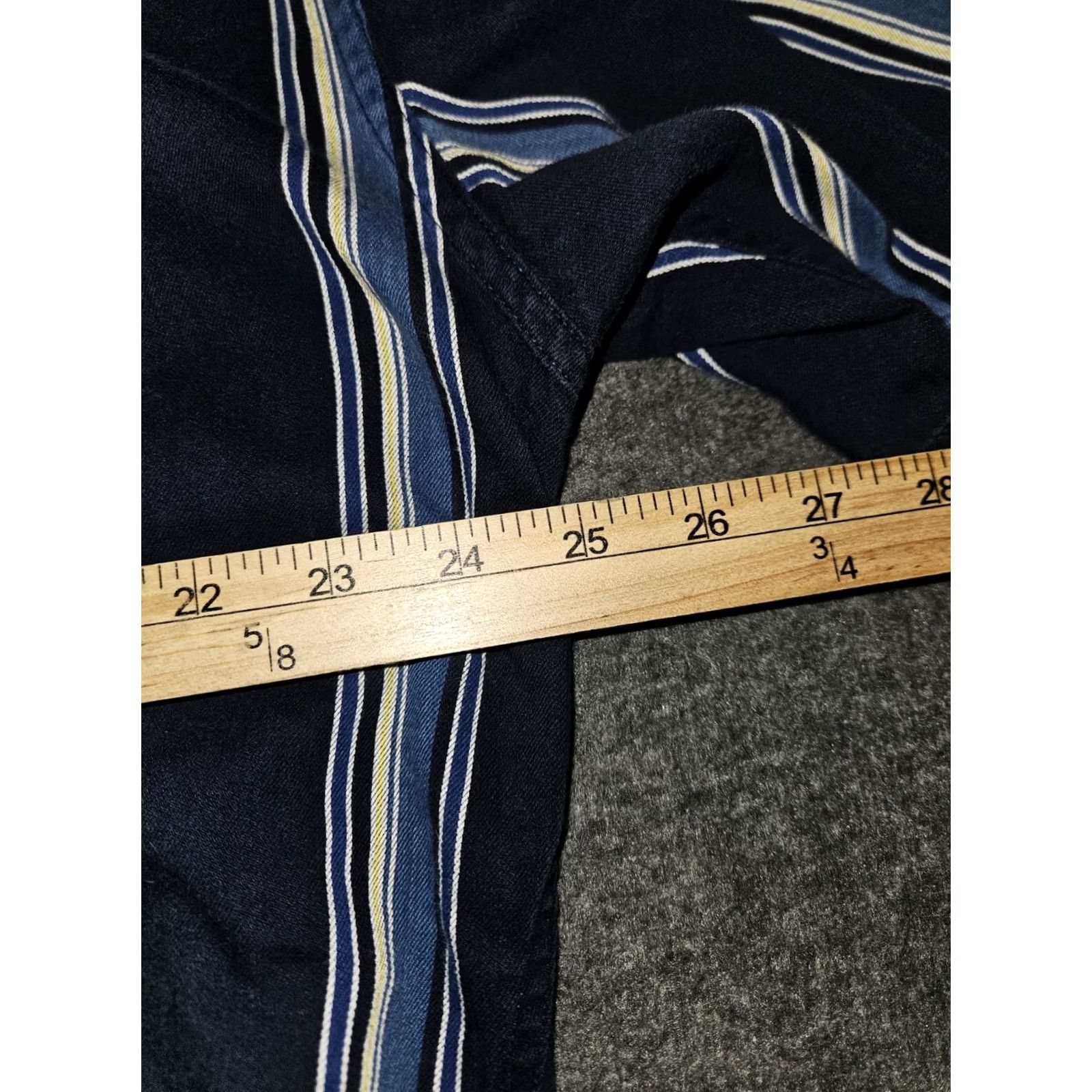 Ralph Lauren VINTAGE Chaps Ralph Lauren Button-Down Shirt Men Large Short Sleeve 90s Y2K Blue Striped Cotton Casual Embroidered Pocket Mens Size US L / EU 52-54 / 3 - 3 Thumbnail