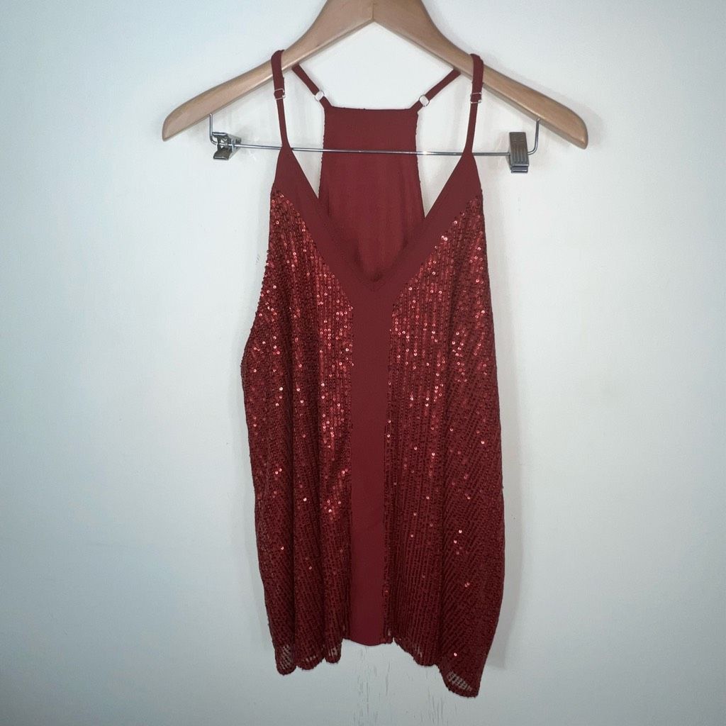 Other Sparkle Burgundy Lined Racerback Back Adjustable Strap Tank Size XXL / US 16-18 / IT 52-54 - 1 Thumbnail