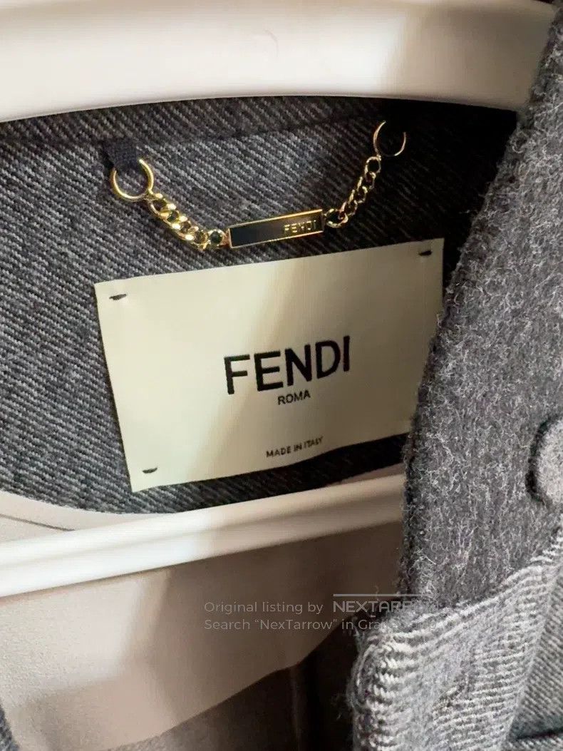 Fendi Fendi Woolen tweed coat, smoke gray, single-breasted stand Size S / US 4 / IT 40 - 2 Thumbnail