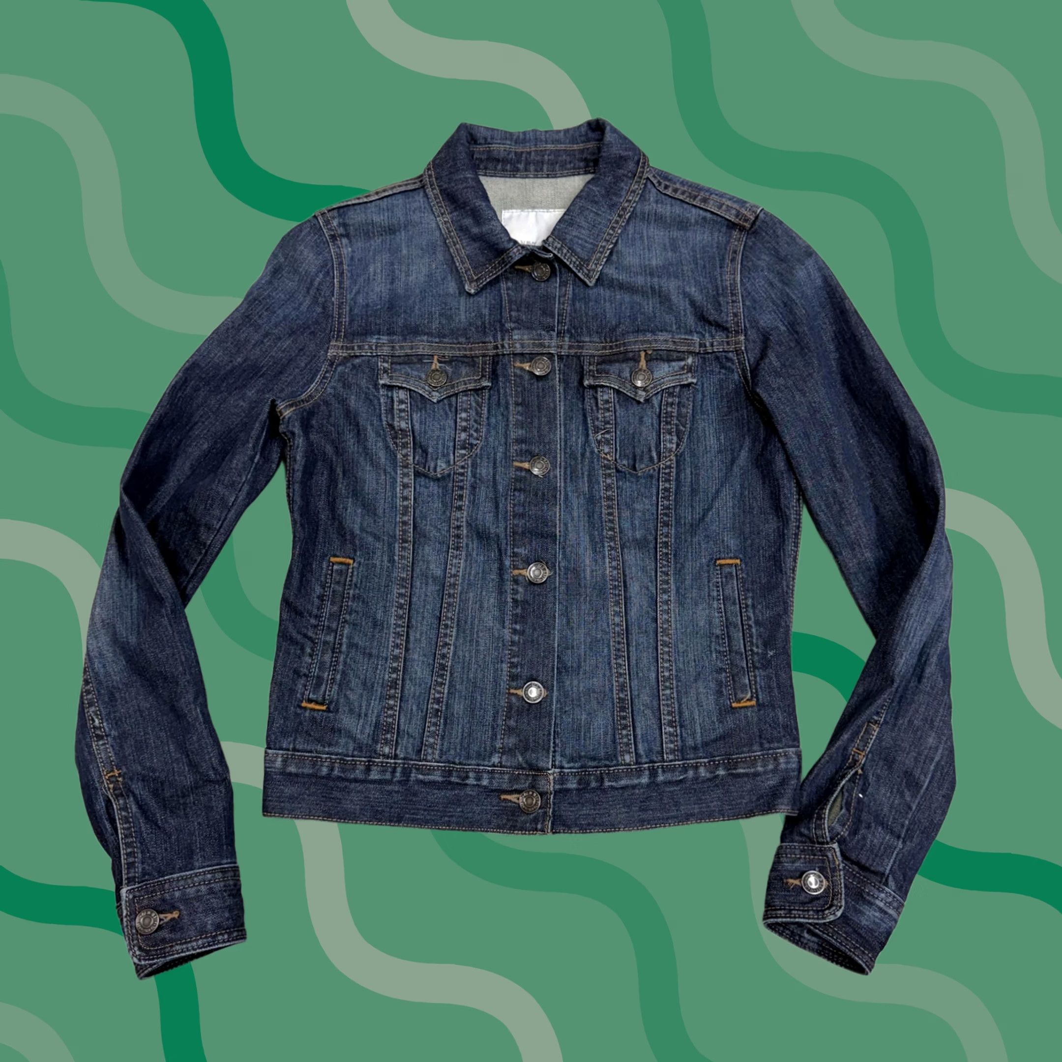 Old Navy Old Navy Jacket Womens Small Blue Denim Trucker Button Front Classic Casual Size S / US 4 / IT 40 - 1 Thumbnail
