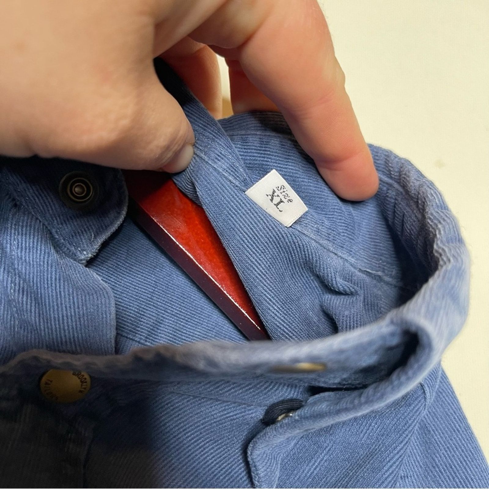 Brooklyn Tailors Brooklyn Tailors Blue corduroy snap button collared shirt XL Size US XL / EU 56 / 4 - 6 Thumbnail
