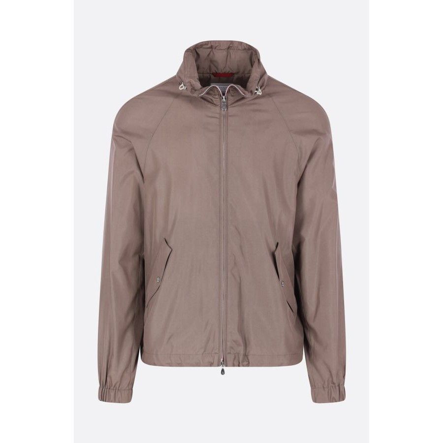 Brunello Cucinelli BRUNELLO CUCINELLI Technical Silk Beige Full Zip Jacket New Size US XL / EU 56 / 4 - 1 Thumbnail