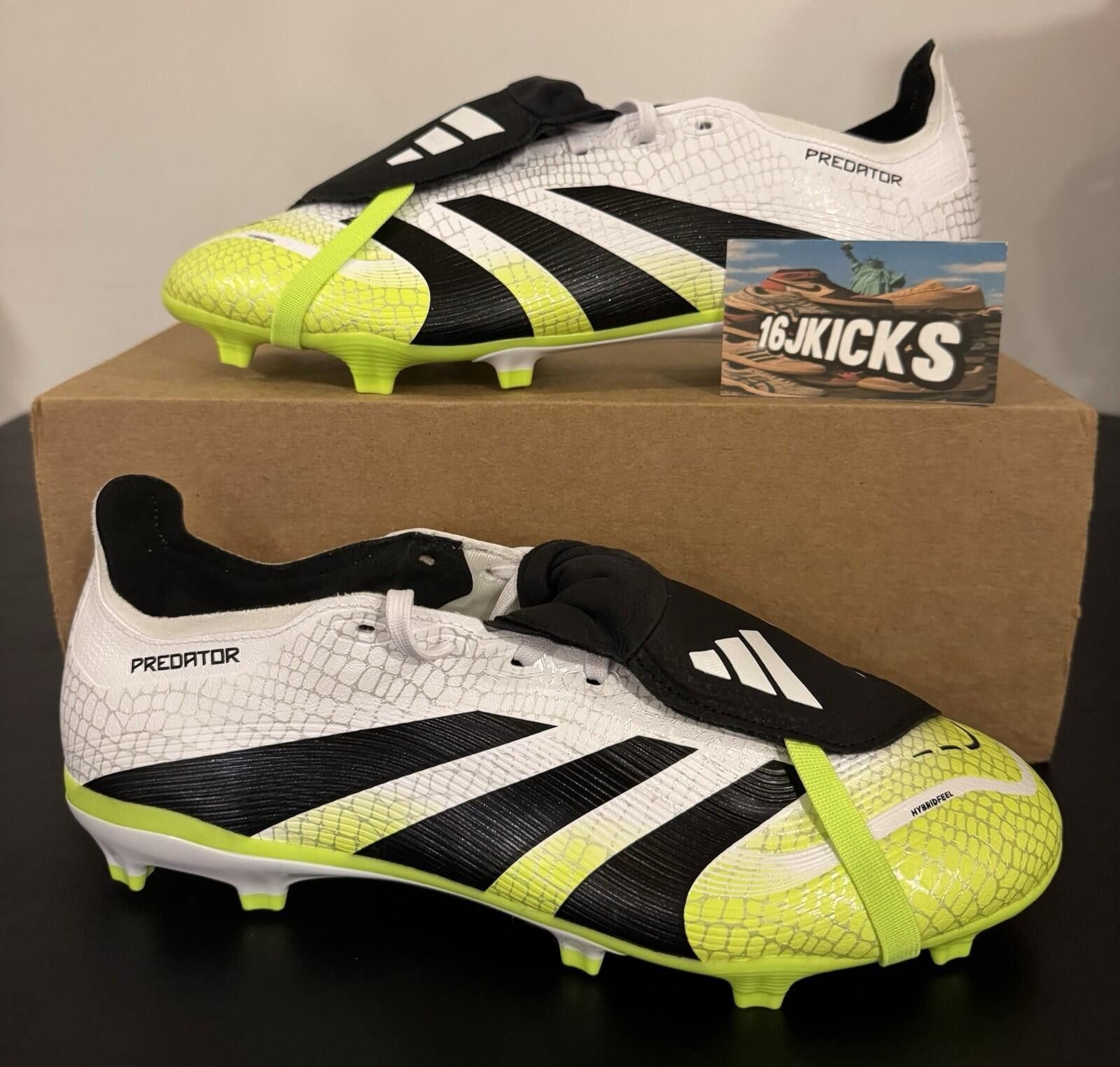 Adidas Adidas Predator League Soccer Cleats White Black Lemon Men's Size ONE SIZE - 1 Thumbnail