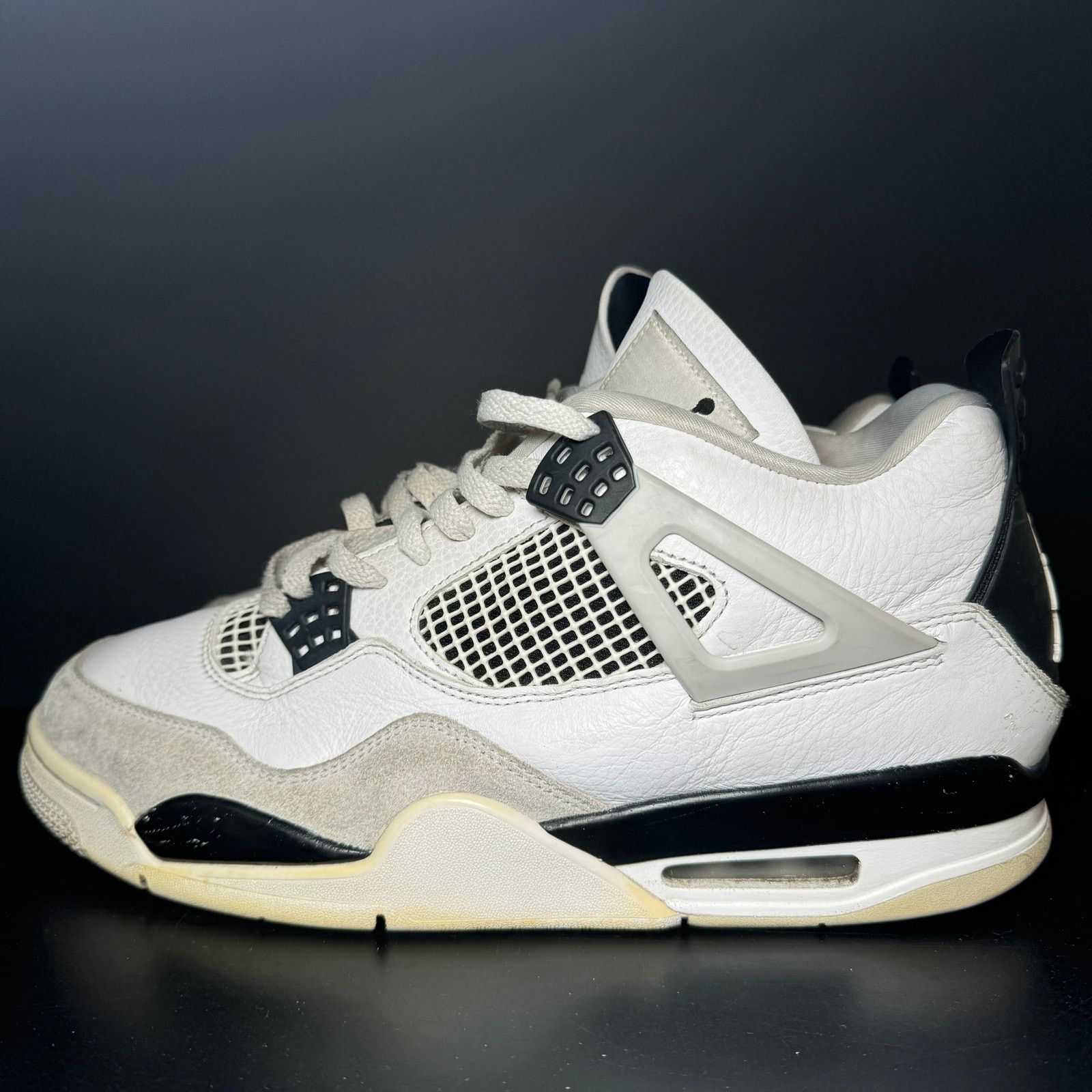Jordan Brand × Nike Size 11.5 Nike Air Jordan 4 Retro Military Black Men's Shoes Size US 11.5 / EU 44-45 - 9 Thumbnail