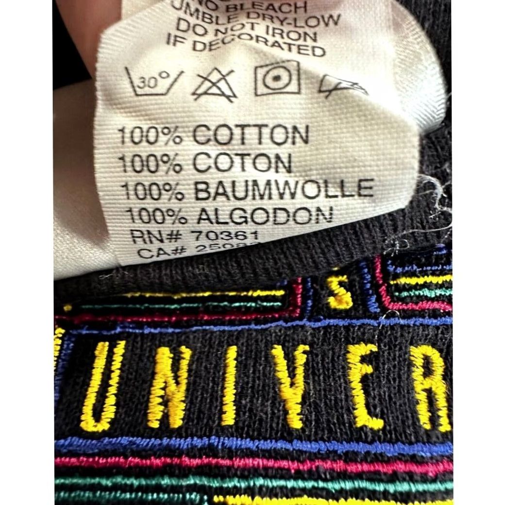 Vintage VINTAGE Universal Studios T-Shirt Womens Medium Black Embroidered Tee USA Made Size M / US 6-8 / IT 42-44 - 4 Thumbnail