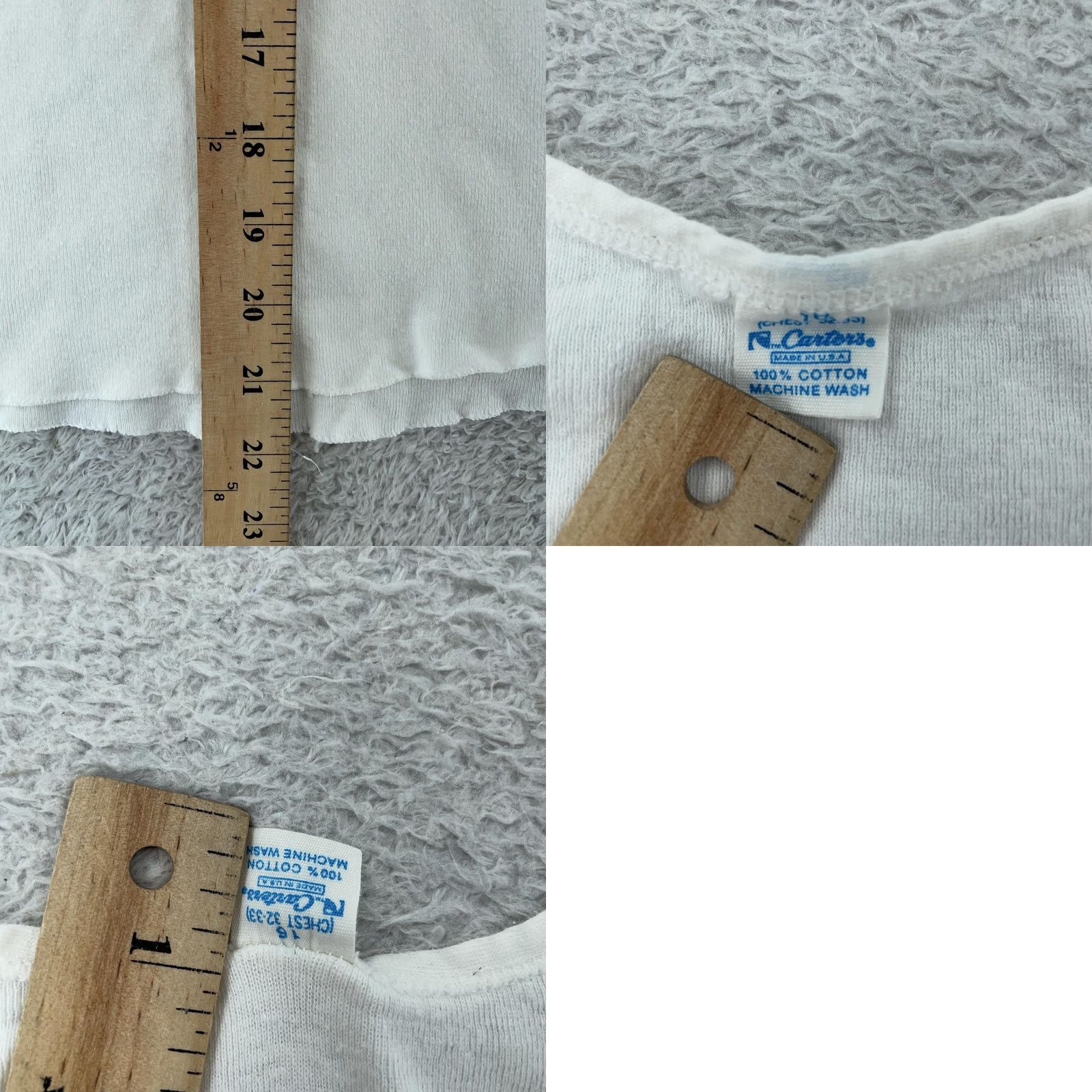 Carter's VINTAGE Carter's Tank Top Undershirt White 100% Cotton 16 Adults USA Ribbed Slim Fit Size 16 Size US L / EU 52-54 / 3 - 8 Thumbnail